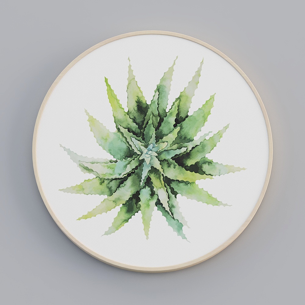 饰画联盟-北欧自然-单幅圆形-装饰画-ZR003