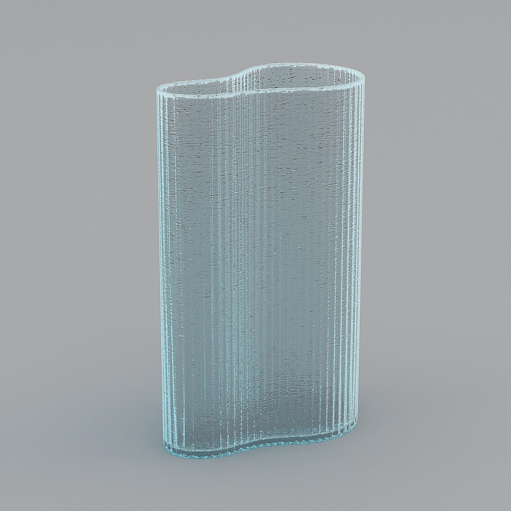 摩恩岛温柔色调玻璃花瓶3D模型