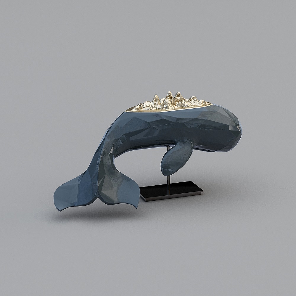 现代鲸鱼雕塑摆件