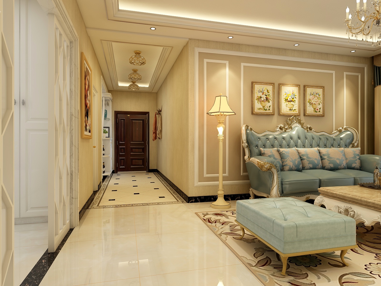 秋千上的前缀-欧式样板间1-装修设计方案