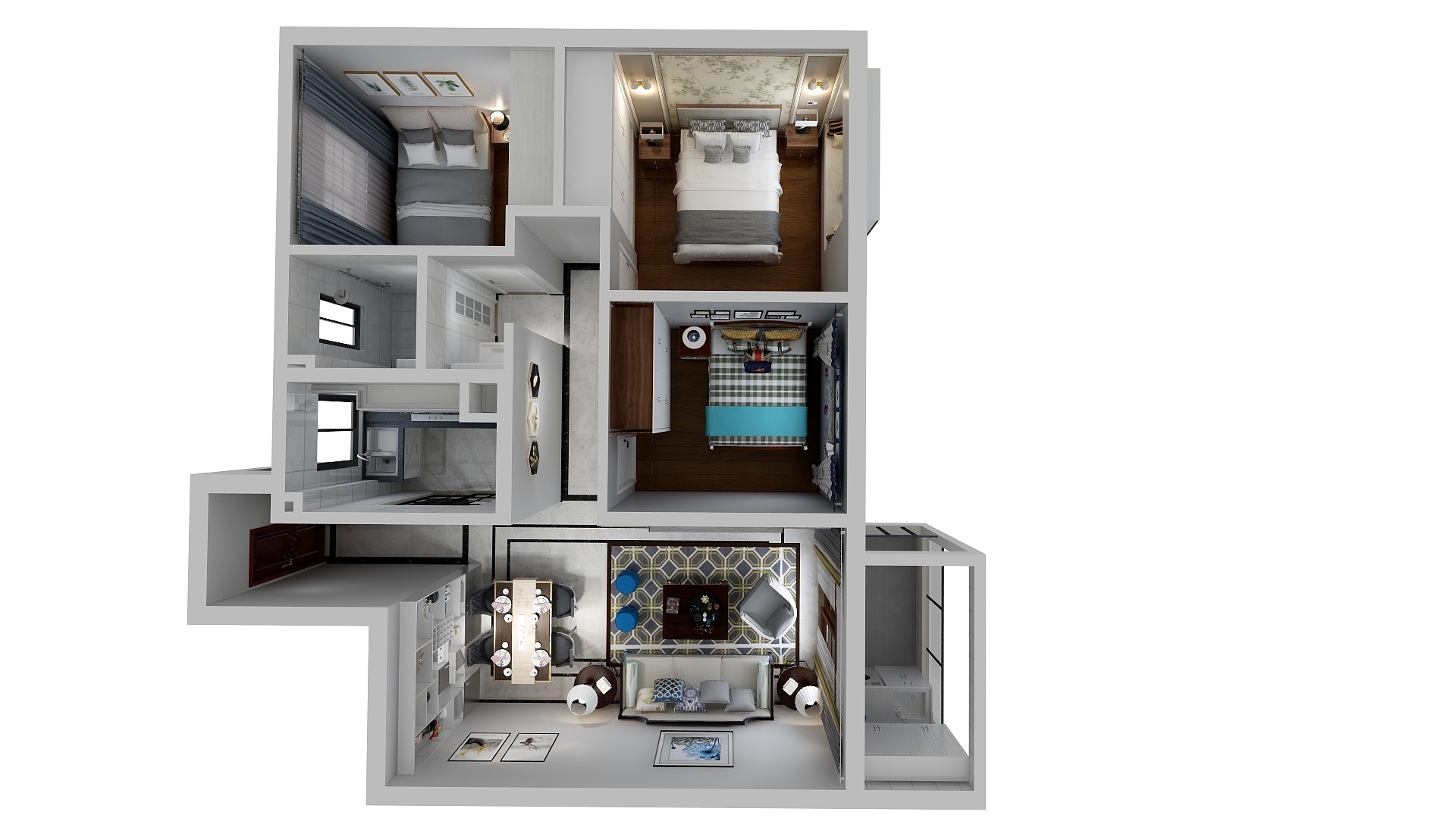 容华添哥设计-新力东园01,户型效果图-装修设计方案