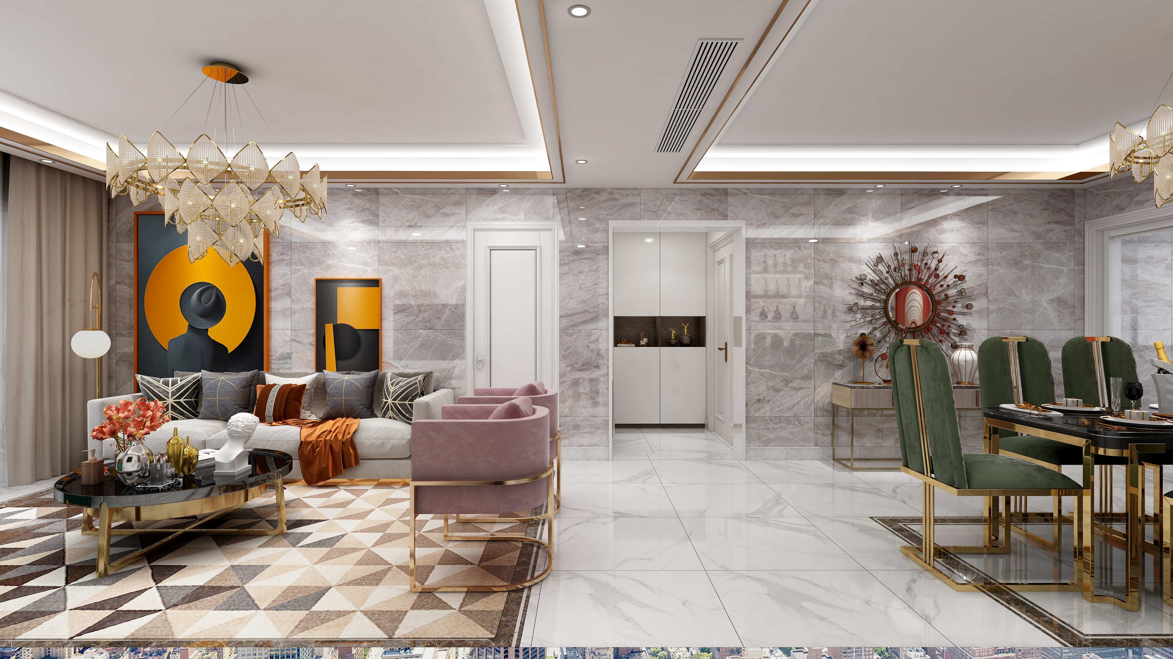 陈辉-188方现代四居装修效果图