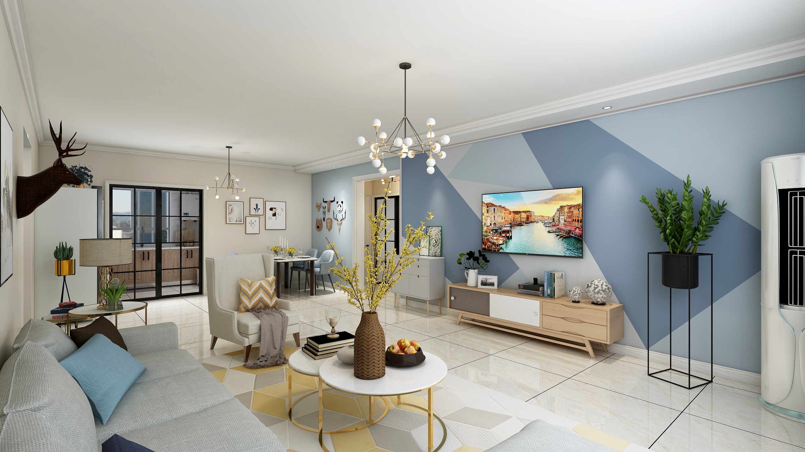 有想法的设计-116方北欧三居装修效果图