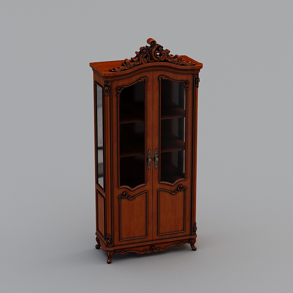 709组合双门柜仿古3D模型