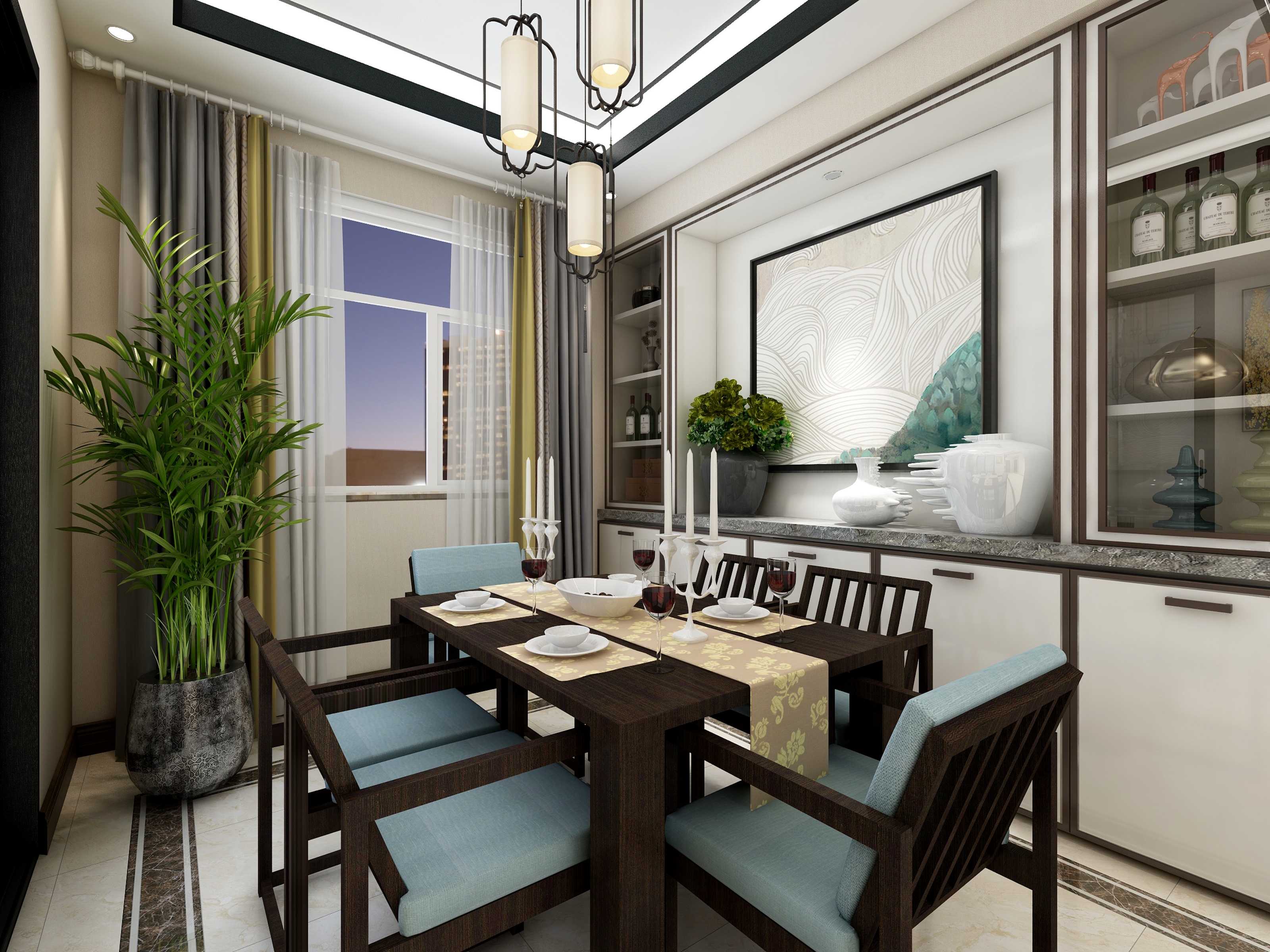 水母装饰设计-曲工-新中式1-装修设计方案