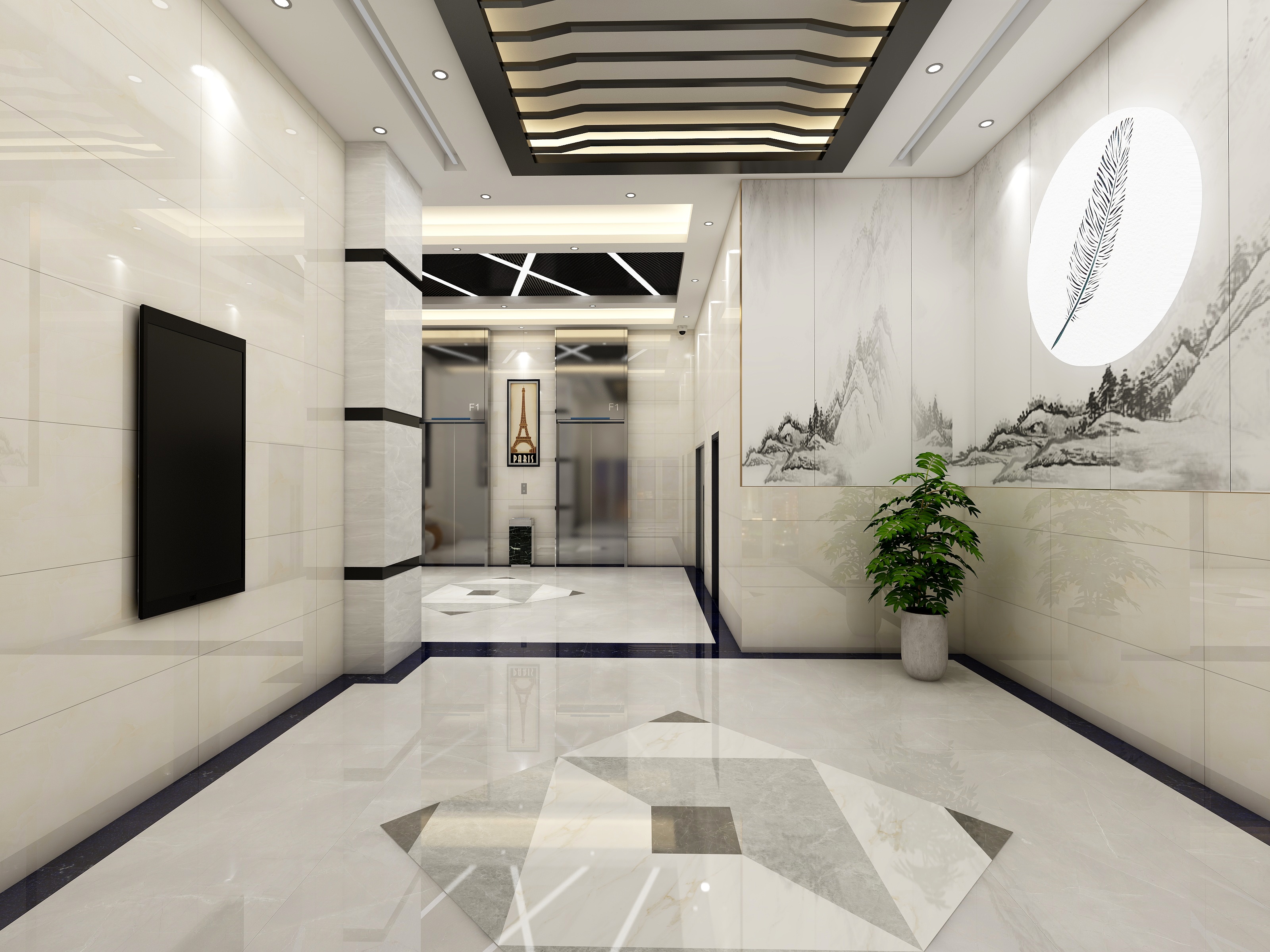张明蛟-大堂电梯厅-装修设计方案