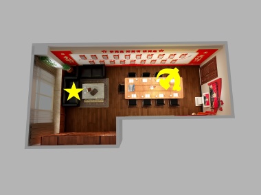 爱设计的狮-南昌市体育局党建室装修俯视图