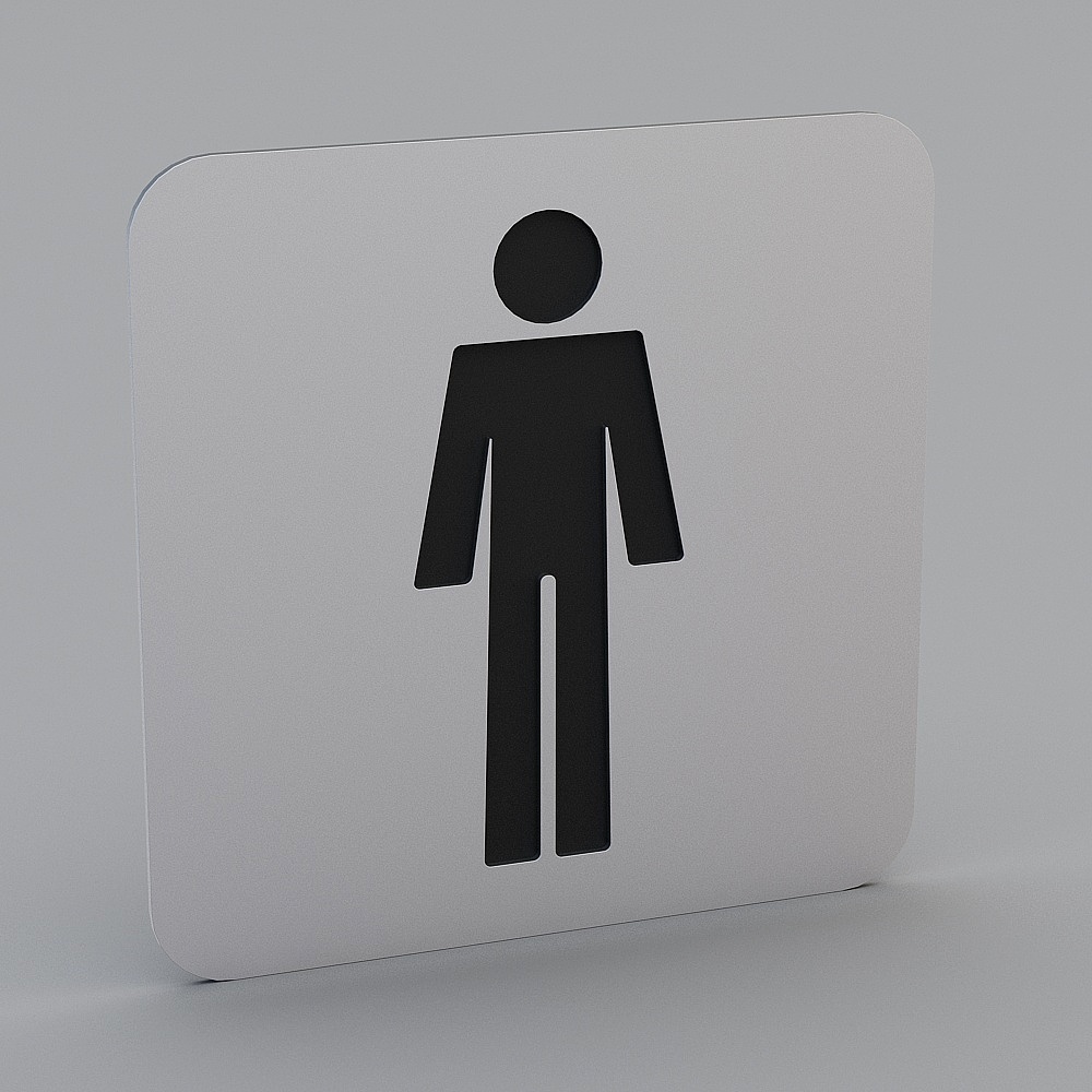 卫生间标识男3D模型
