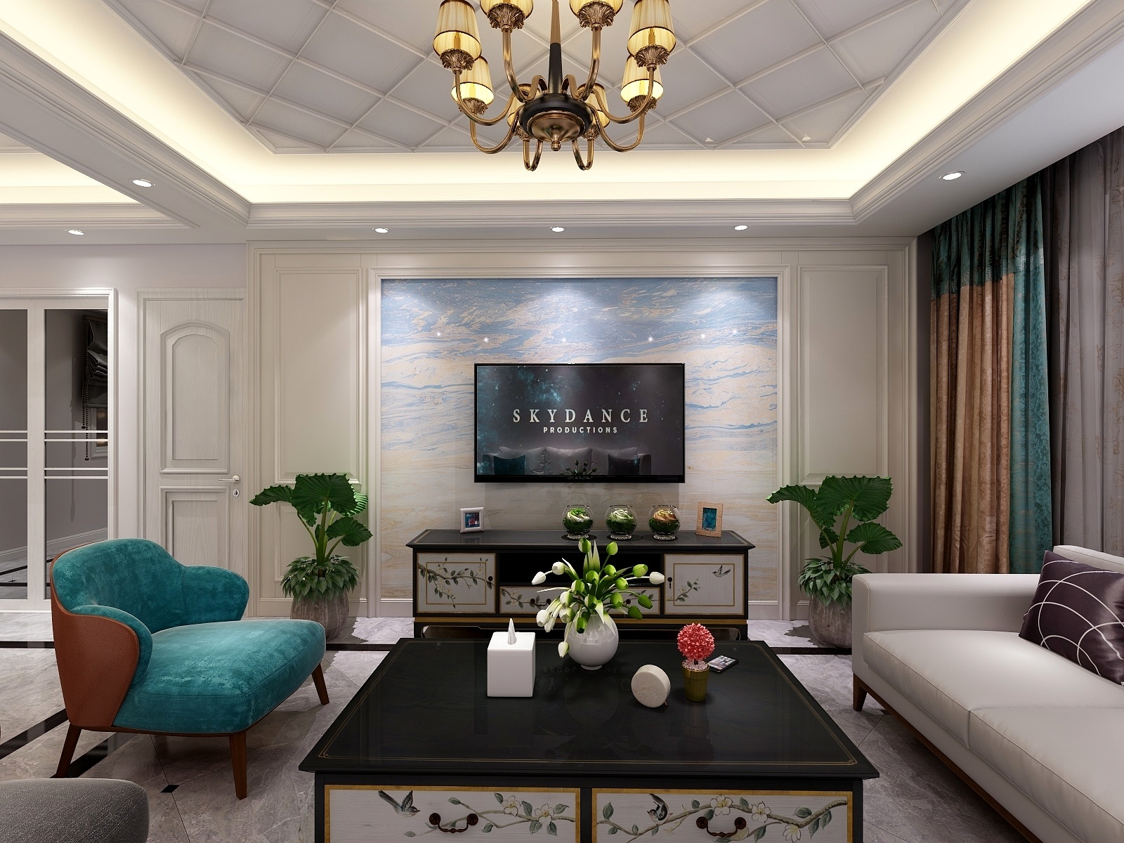 刘安明-64方简美一居装修效果图