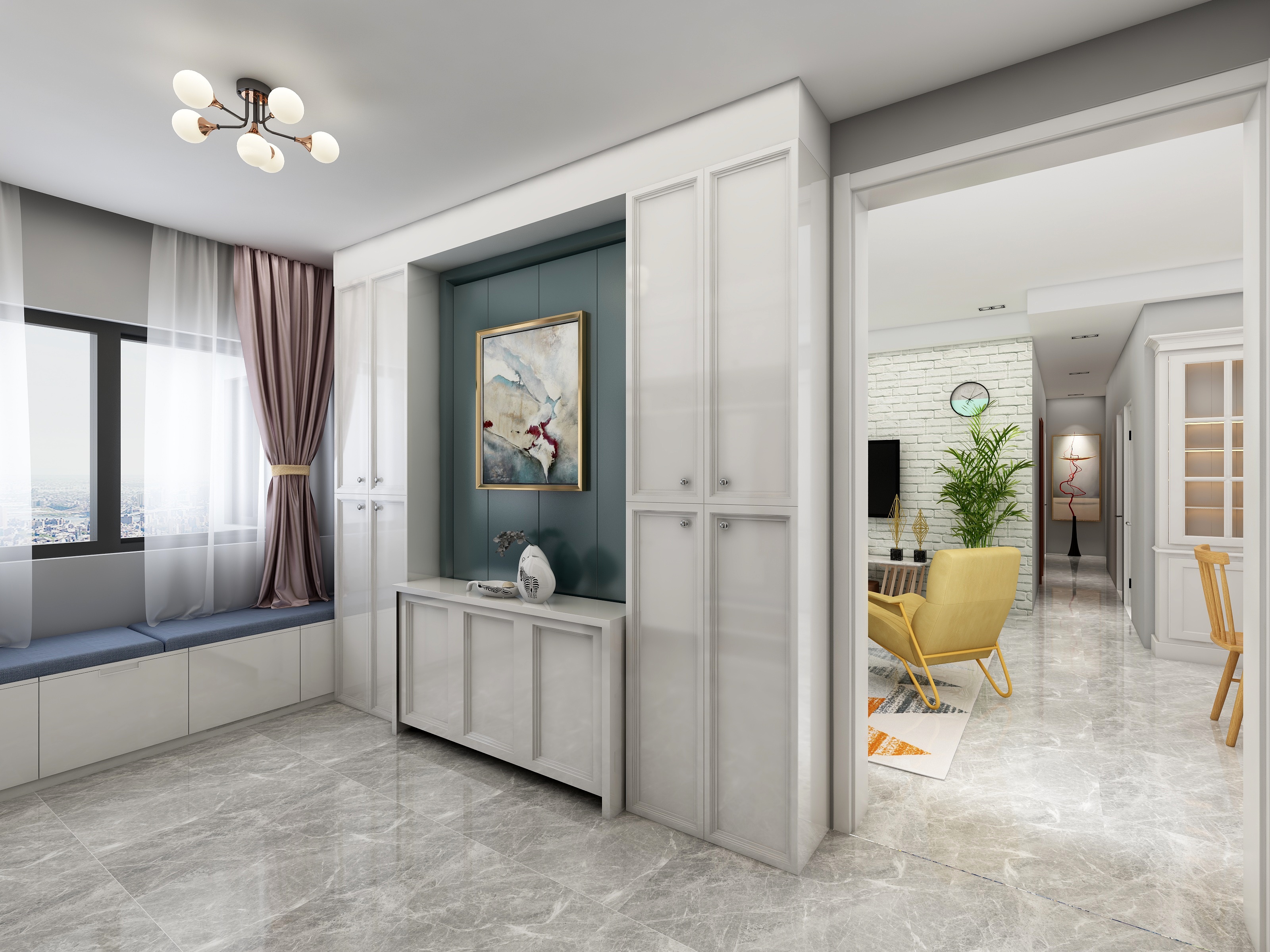 张思情-145方现代三居装修效果图