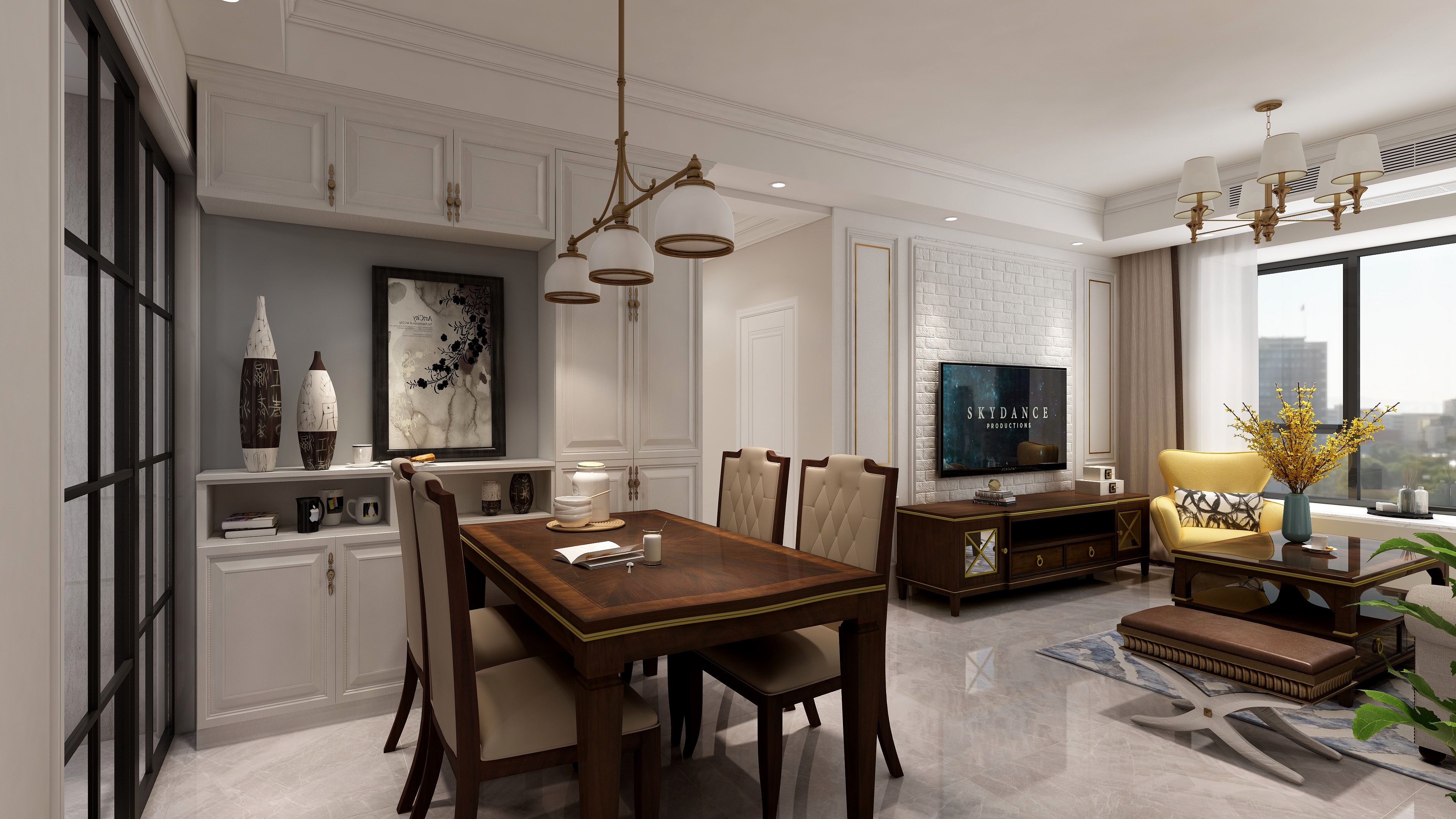 羽非设计-简美小三居装修效果图