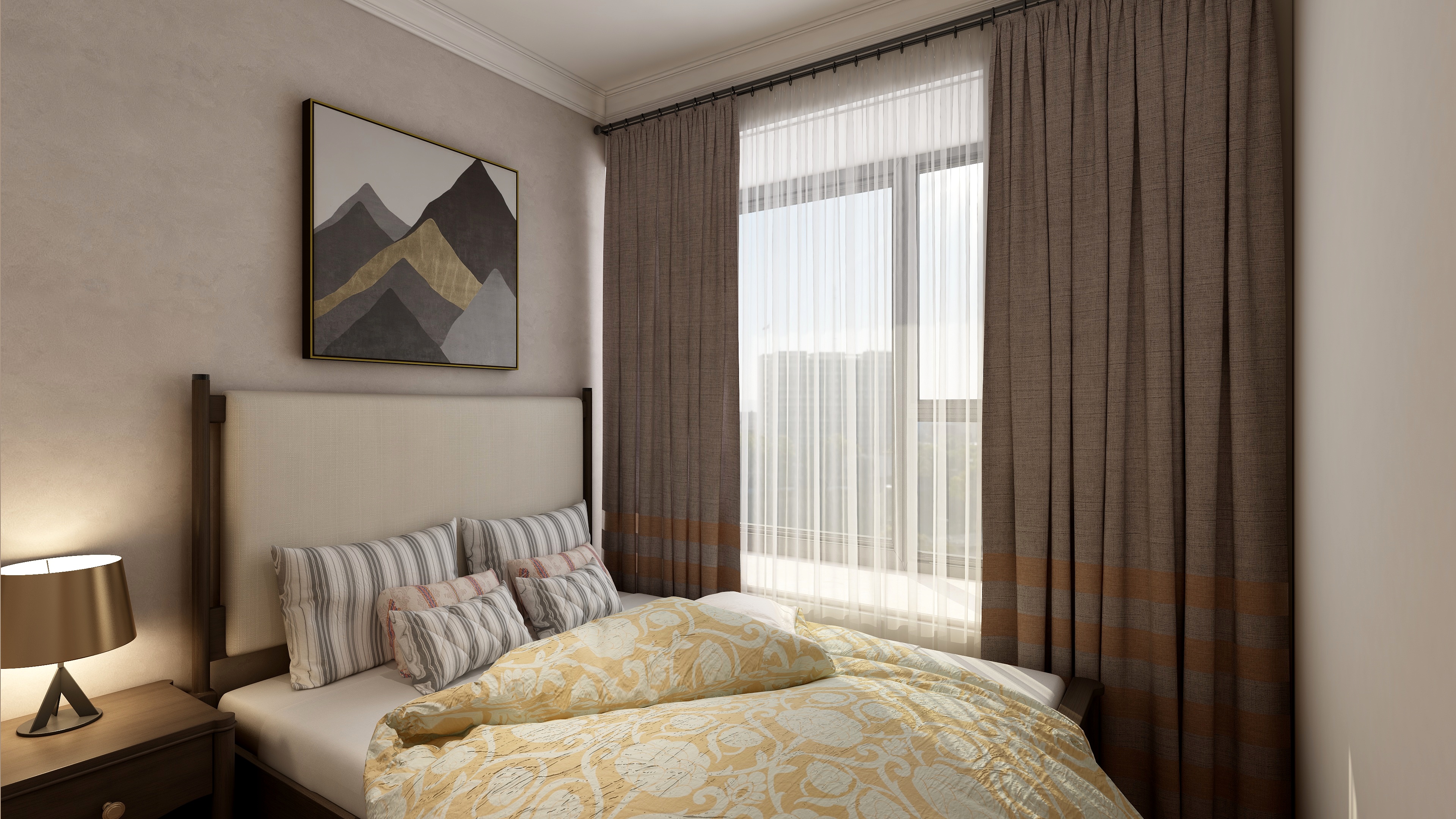 羽非设计-简美小三居装修效果图