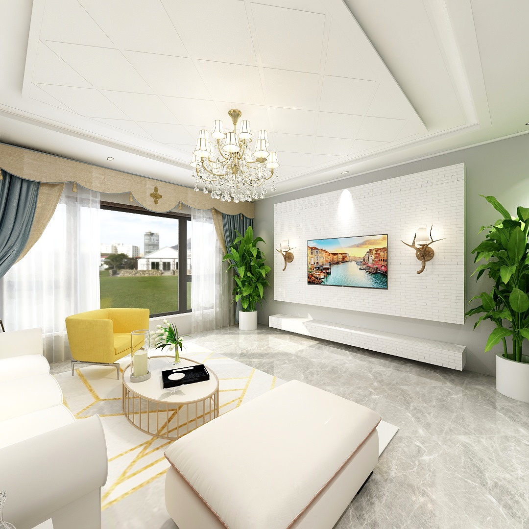 空间规划师王工-客厅背景墙效果-装修设计方案