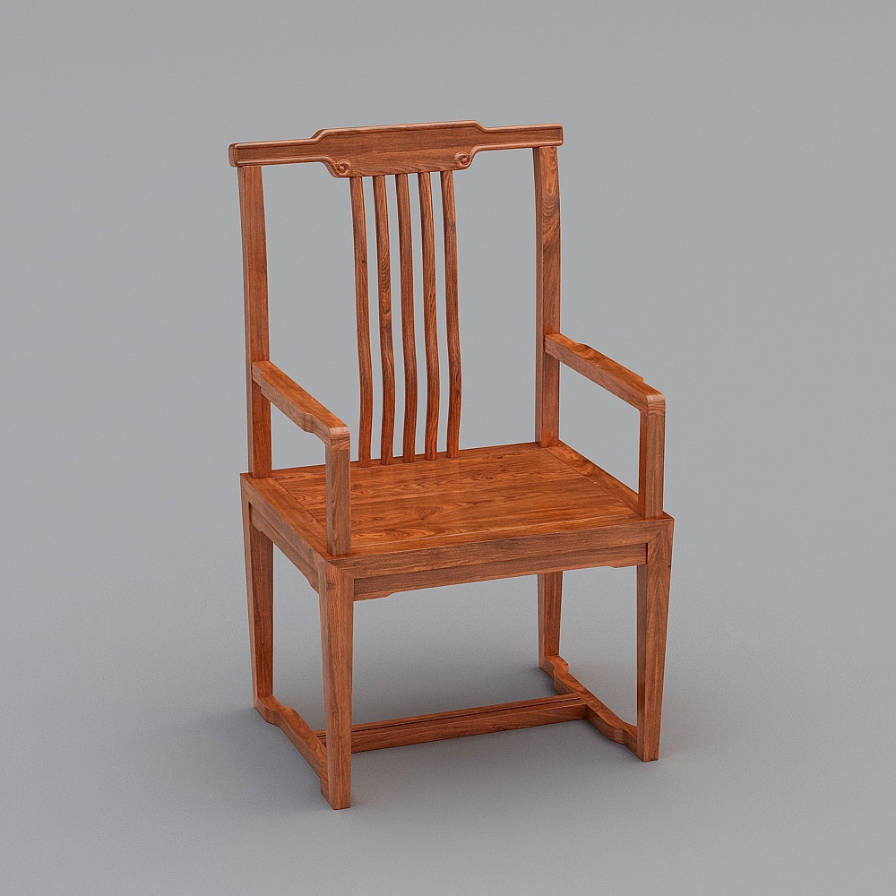 新中式-鹏程万里餐椅-主人椅3D模型