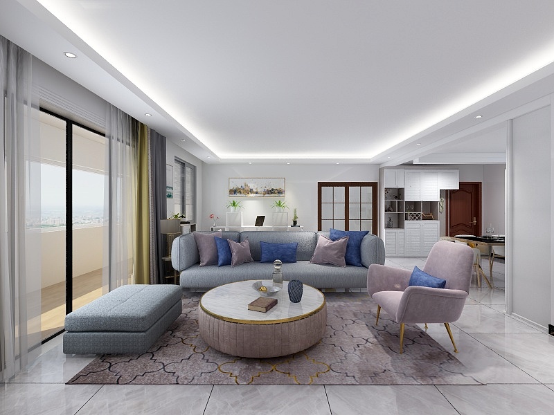 @.笑笑-城市一号韦哥134深蓝背景墙-装修设计方案