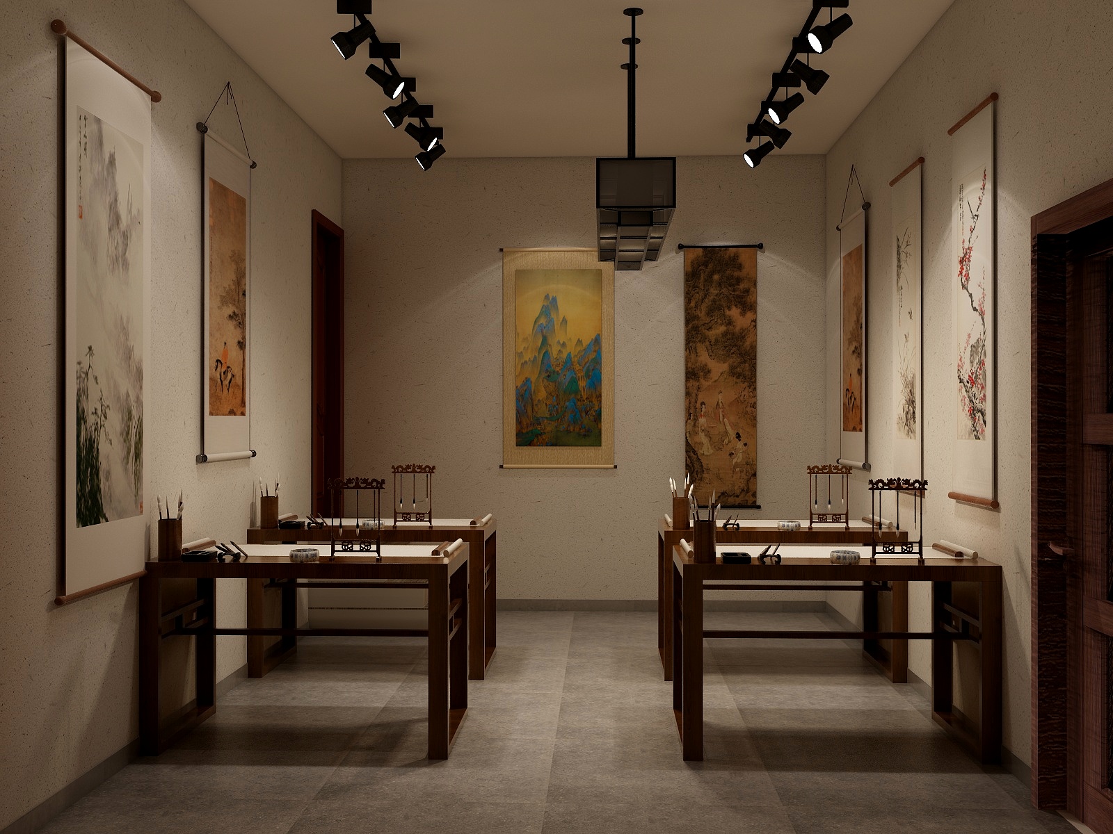 WODesign-241.41m²农家小院民宿书吧展览装修效果图