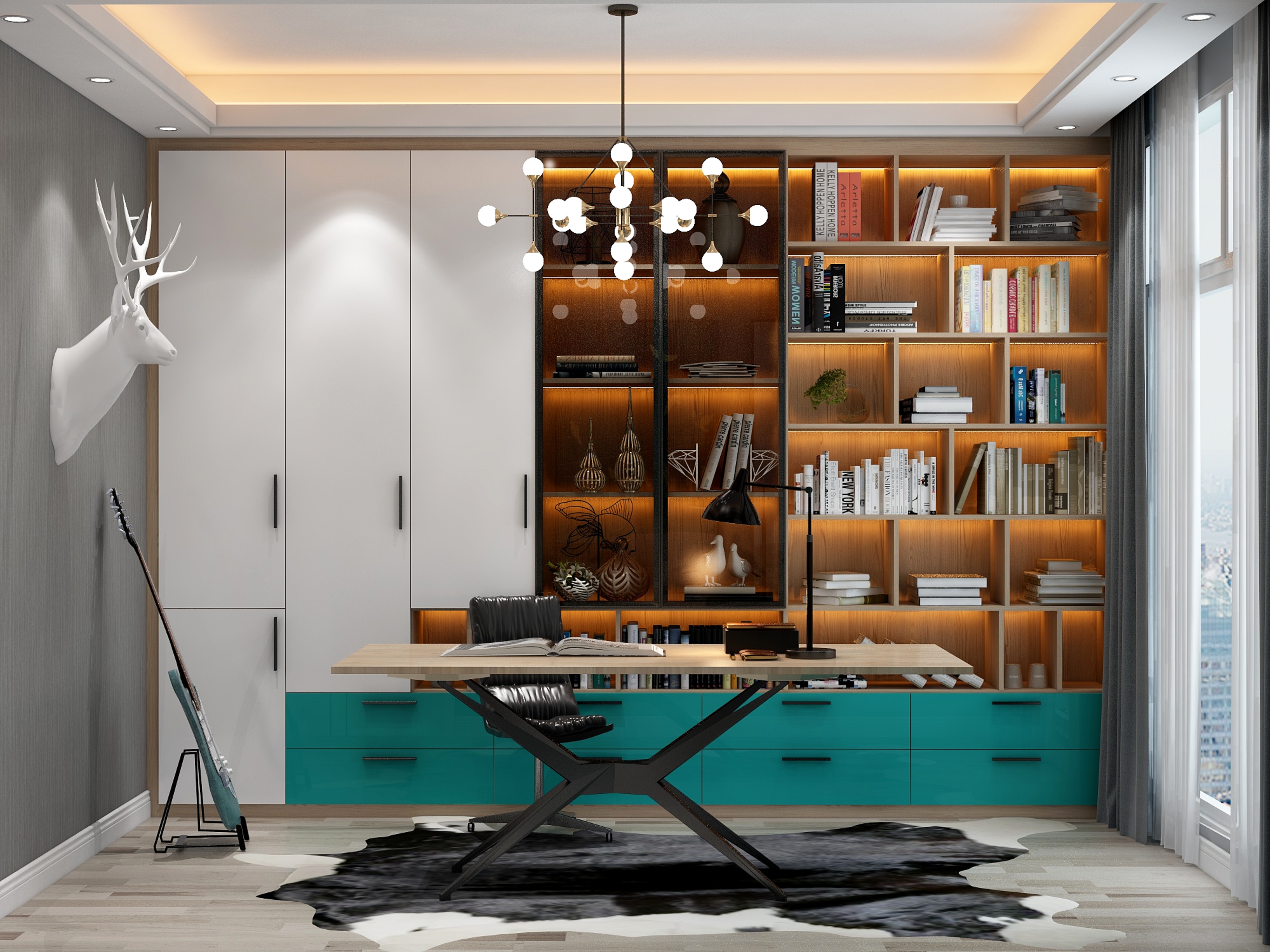 布凡设计1-129方现代北欧两居装修效果图