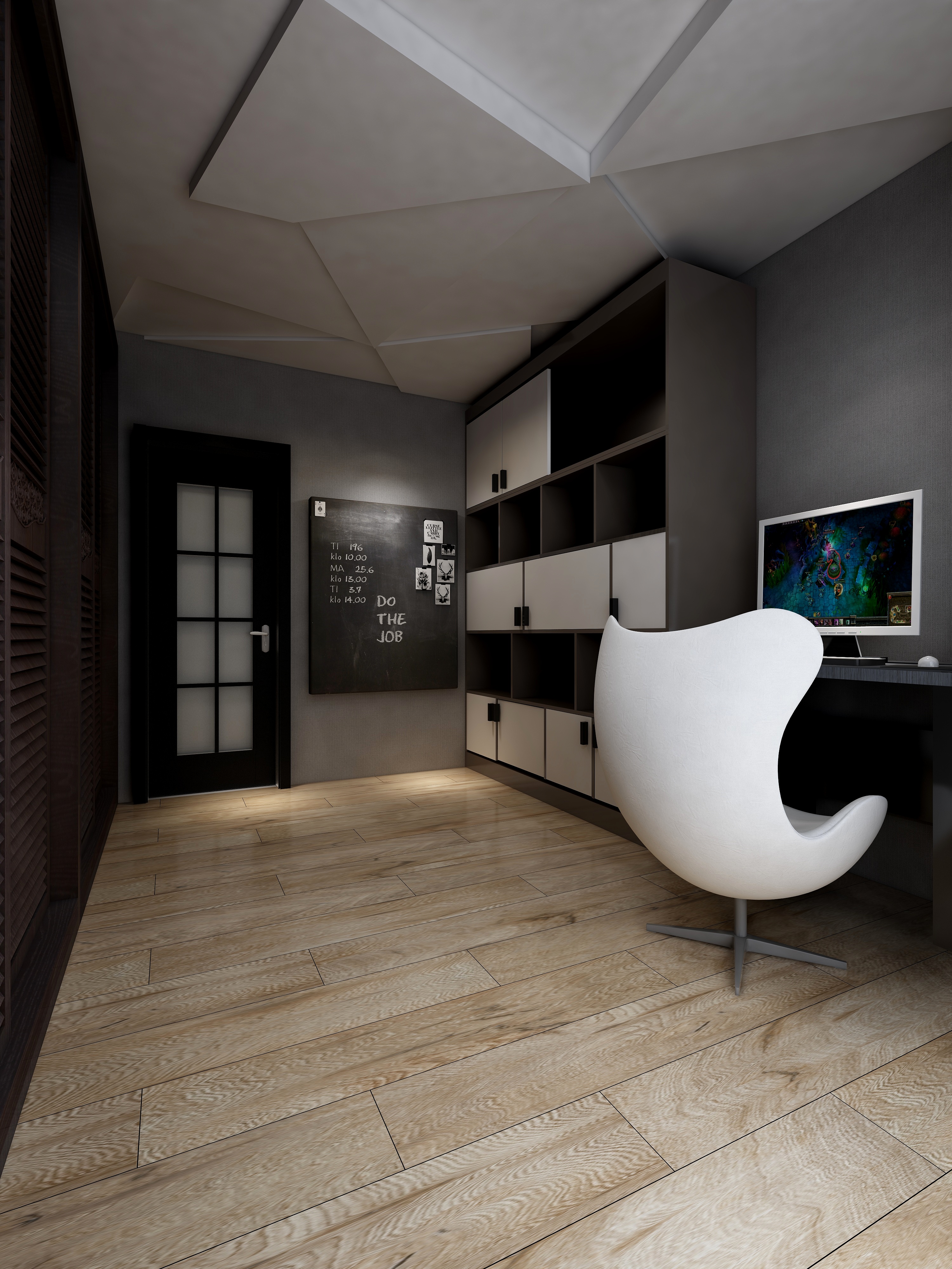 Junior7-187㎡现代三居一层书房装修效果图第2张