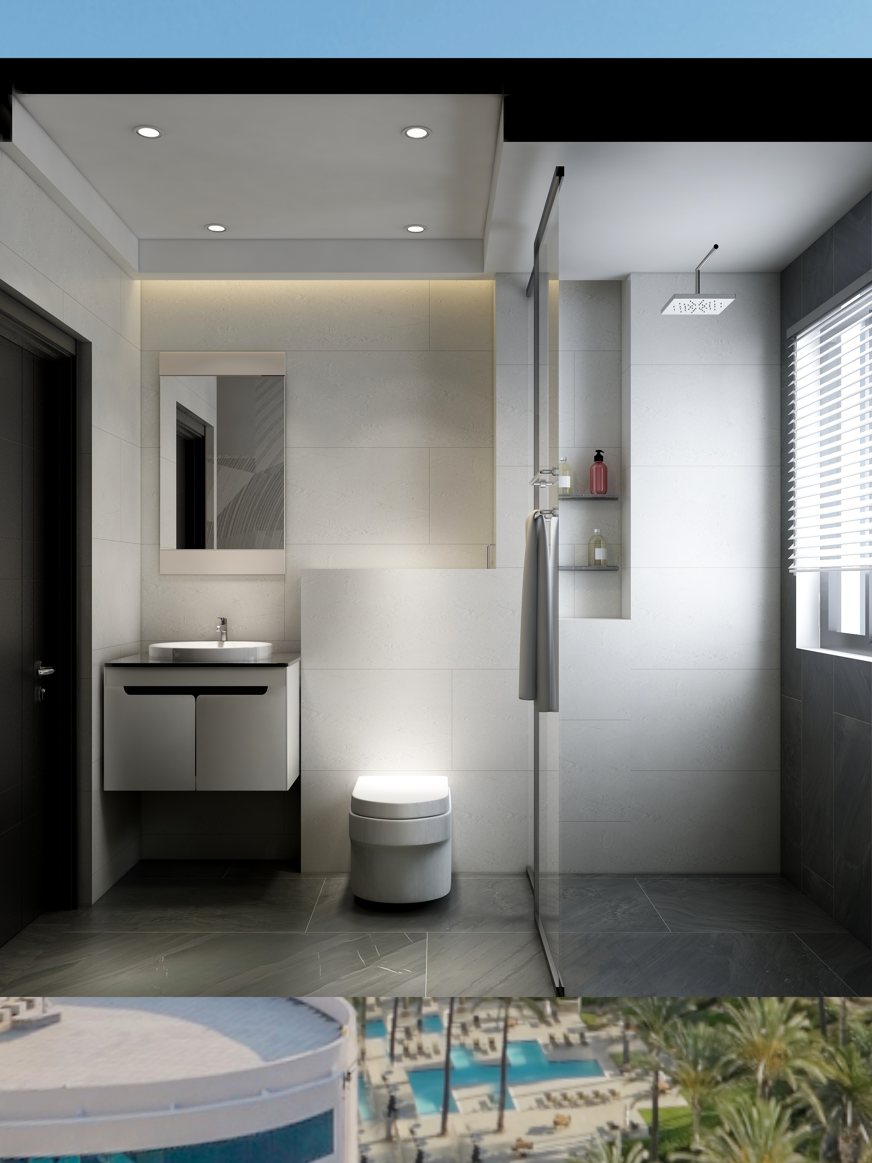 Junior7-187㎡现代三居一层客卫装修效果图第3张