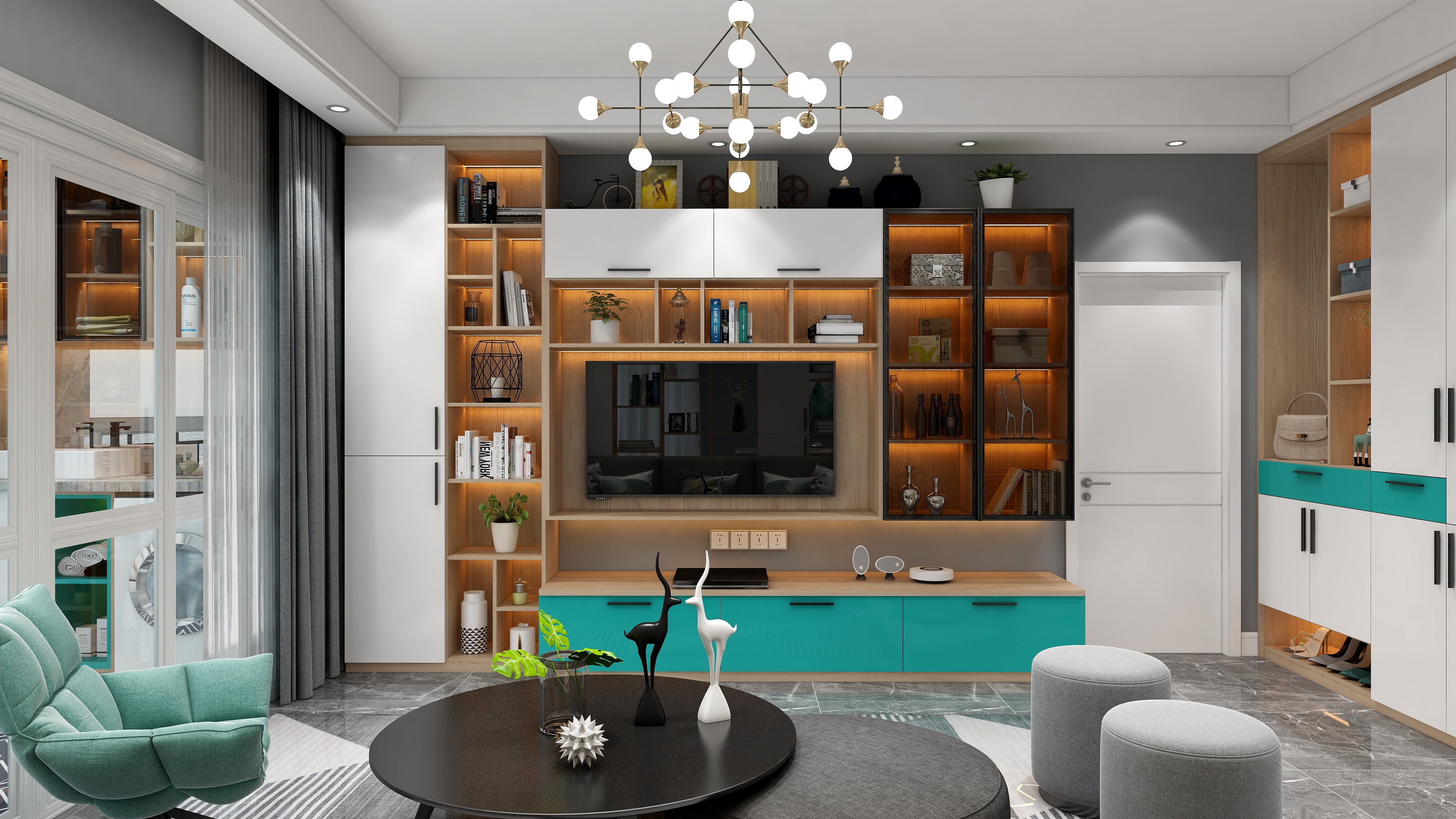 布凡设计1-129方现代北欧两居装修效果图