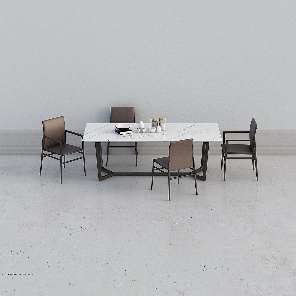 现代餐桌椅3d模型-02