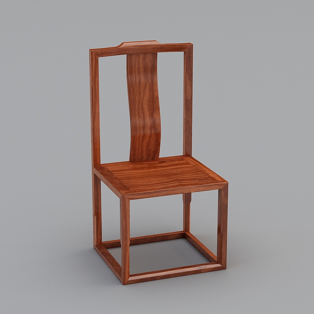 尚品-8870J-明式靠背椅3D模型