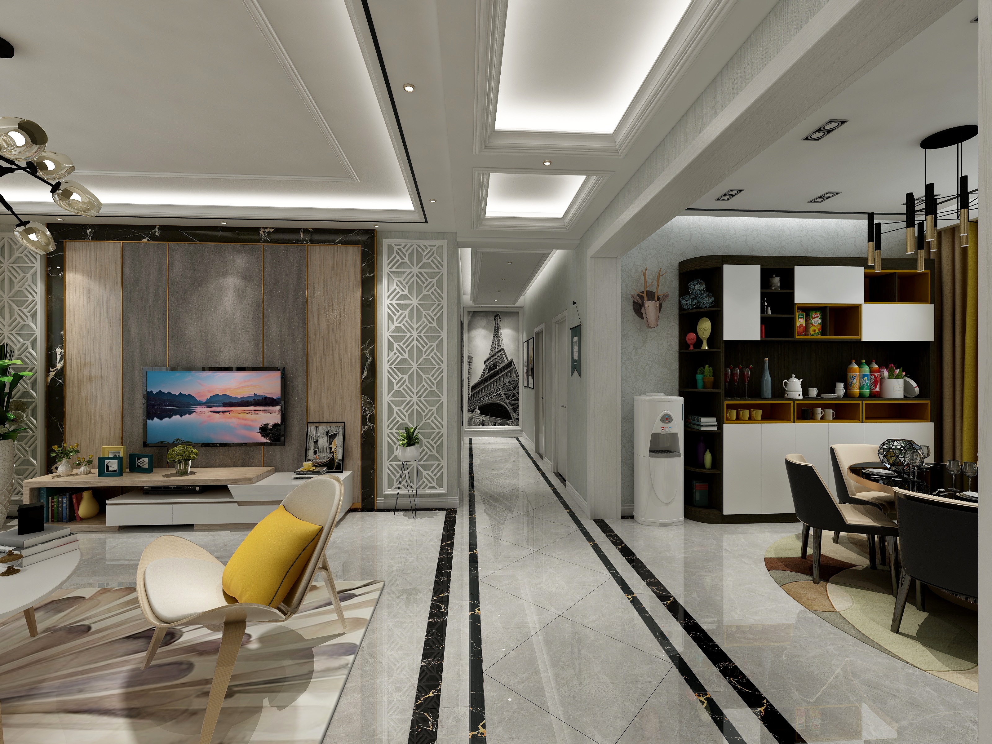 高磊-荣盛西湖观邸三室两厅两卫110平现代效果-装修设计方案