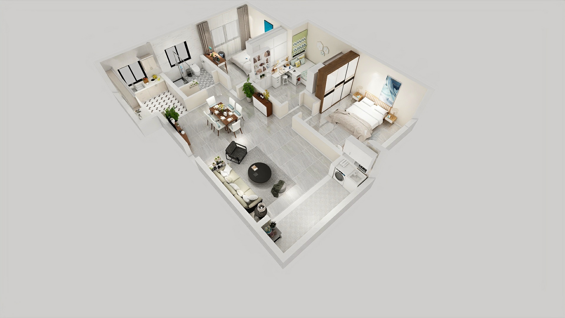 王柔-温馨现代简单装修-装修设计方案