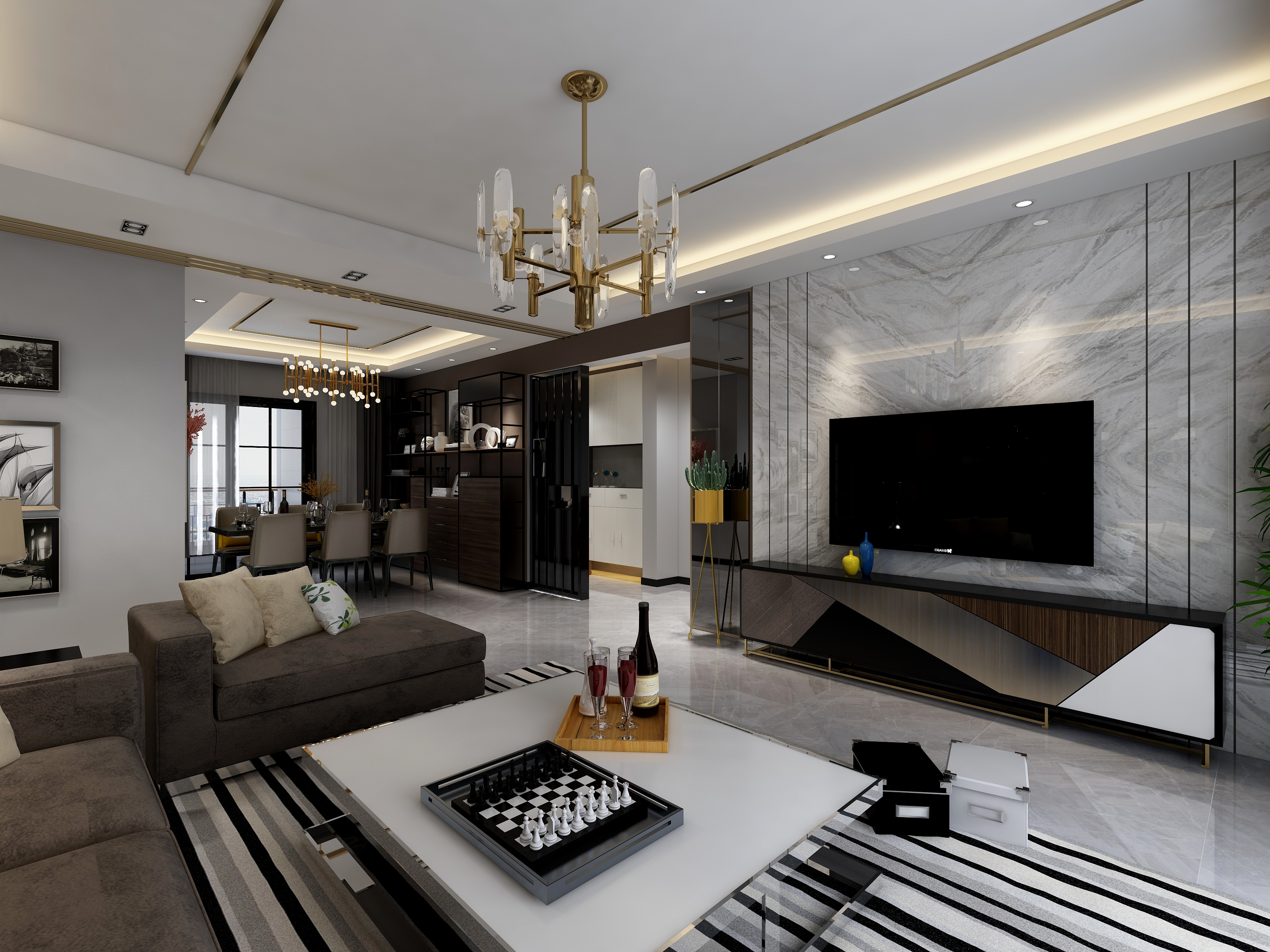 胡明勇-131方现代三居装修效果图