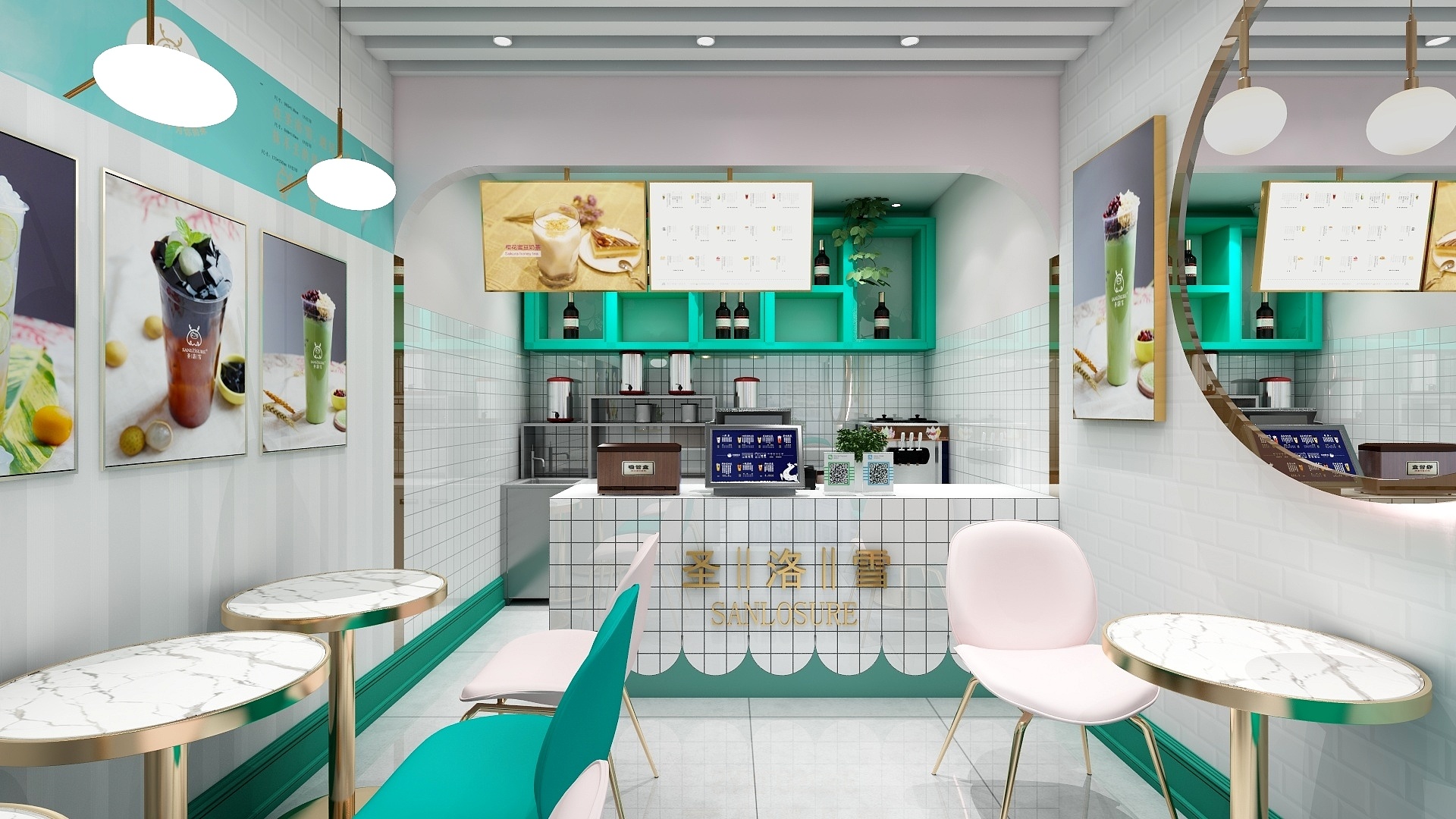 李英平-21方工装咖啡店装修效果图