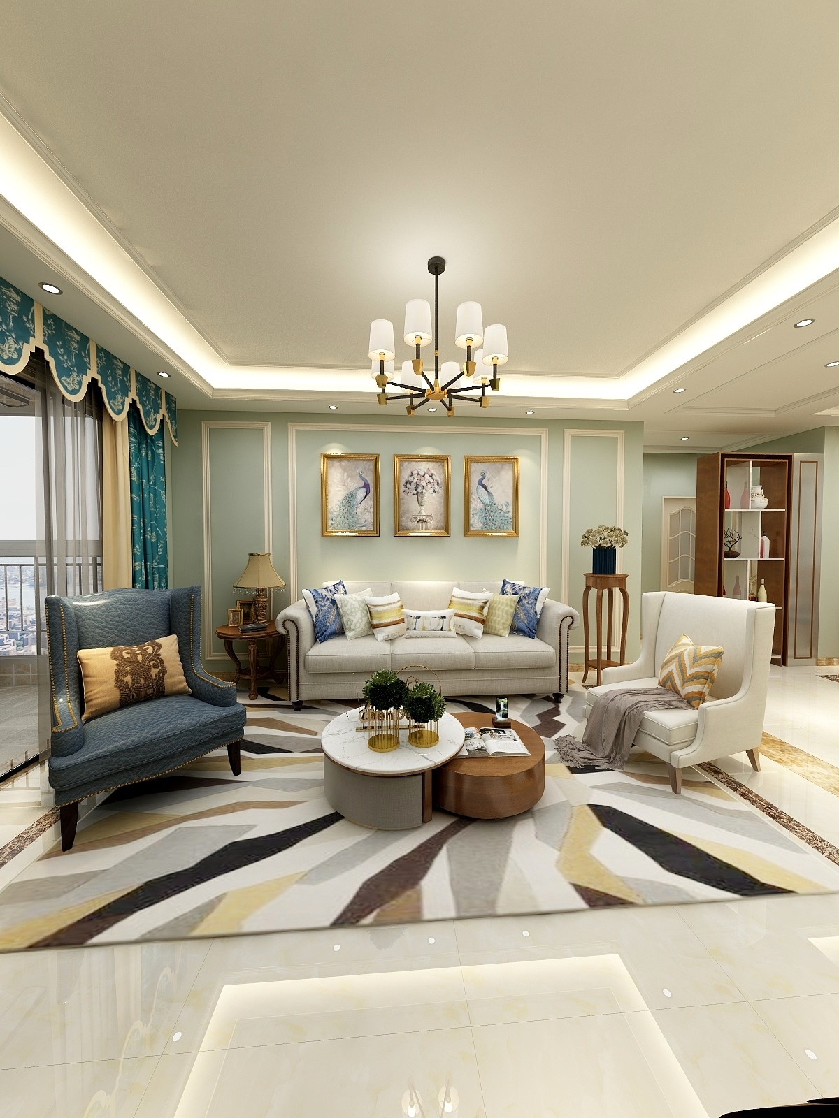 AHome999-122方富林小镇三居装修效果图