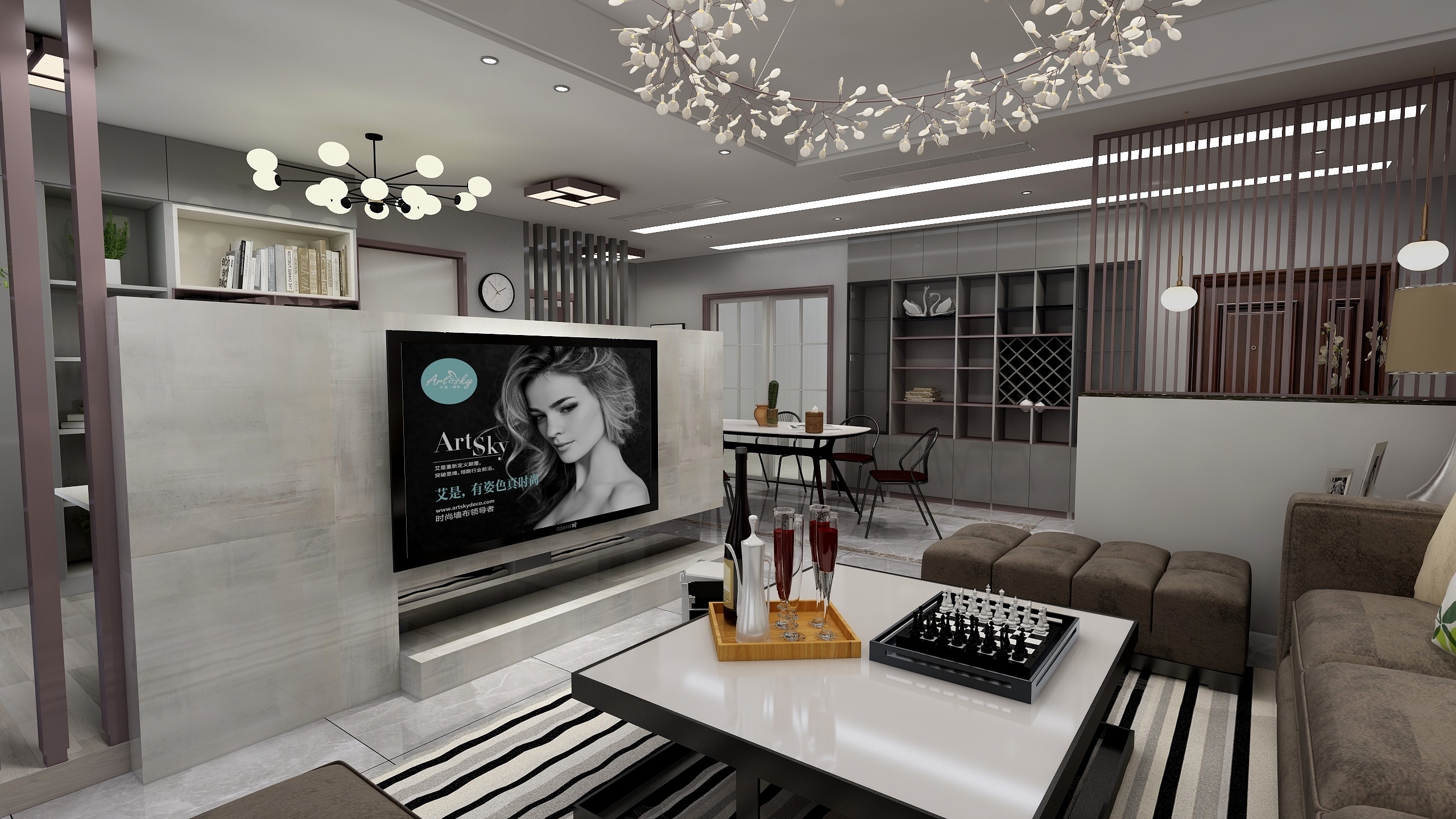 Hsiaotem全案设计-10号楼户型A现代灰色-装修设计方案