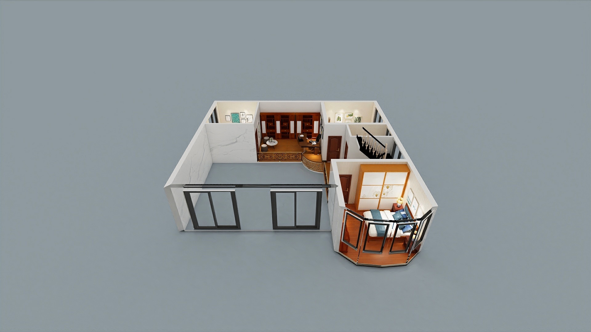 138****8088LFuU-郊溪别墅二层布置图（方案二）-装修设计方案