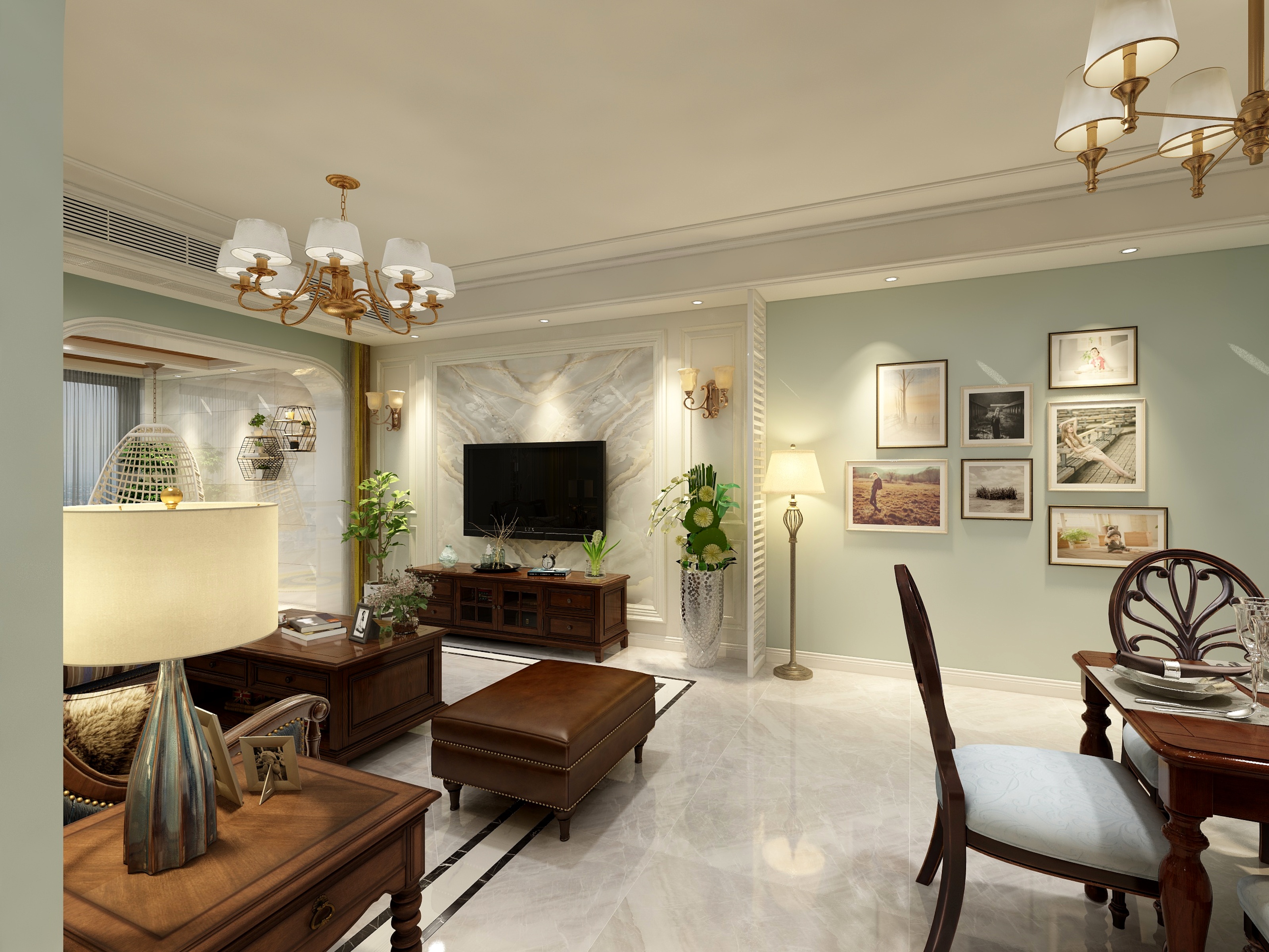 杨华-成都86平简美三房装修效果图