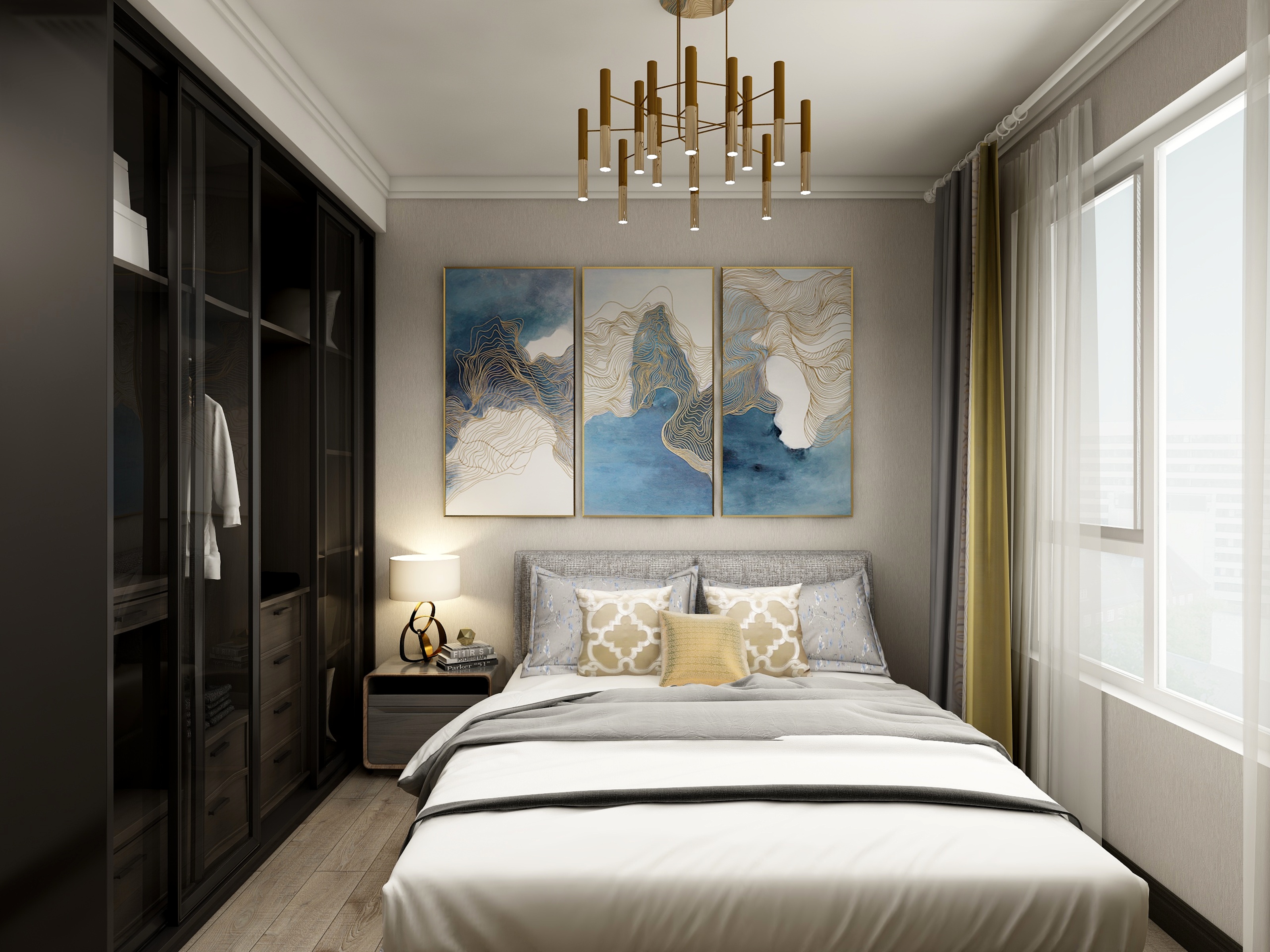 李艳楠设计狮-146方新中式三居一层次卧II装修效果图第1张