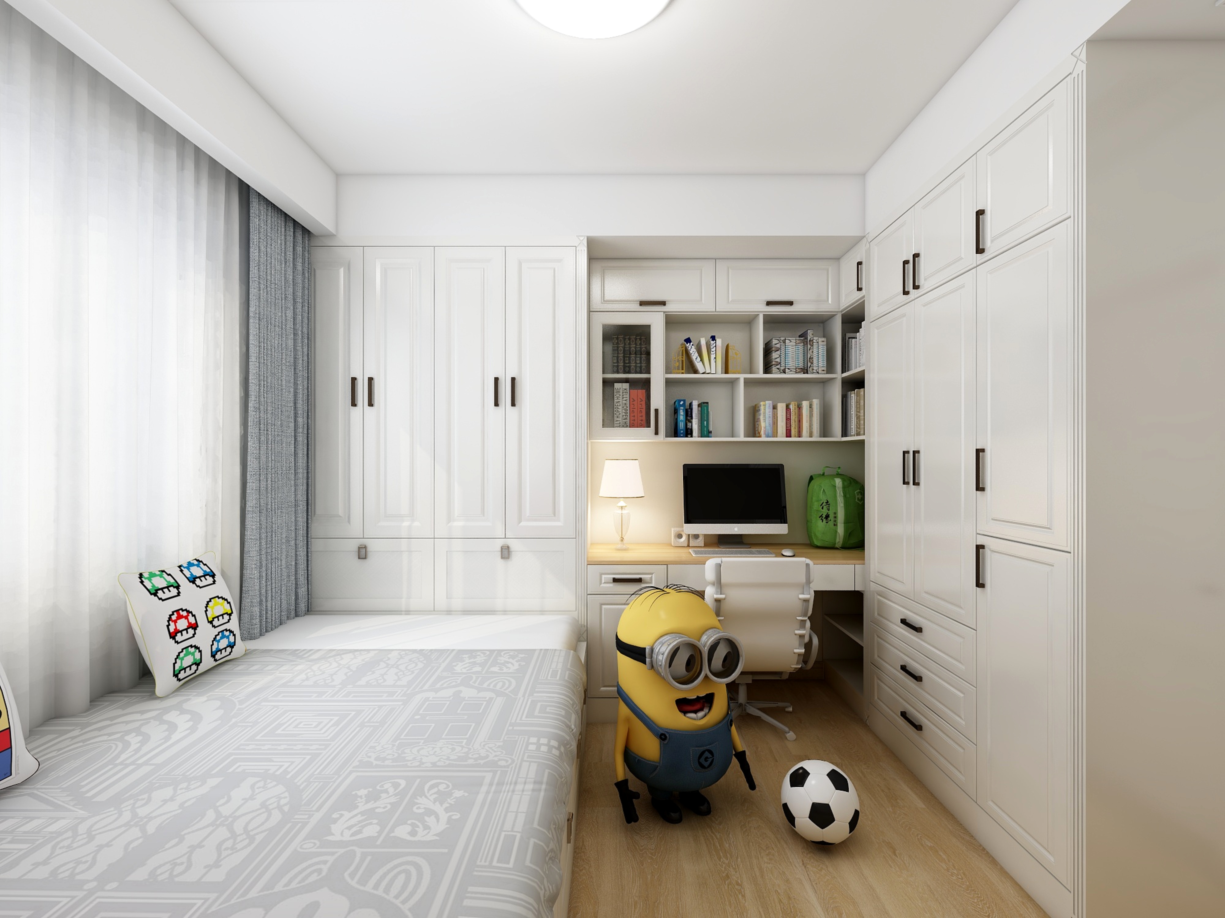 D享设计-经典榻榻米组合（衣柜+书桌+书柜）-装修设计方案