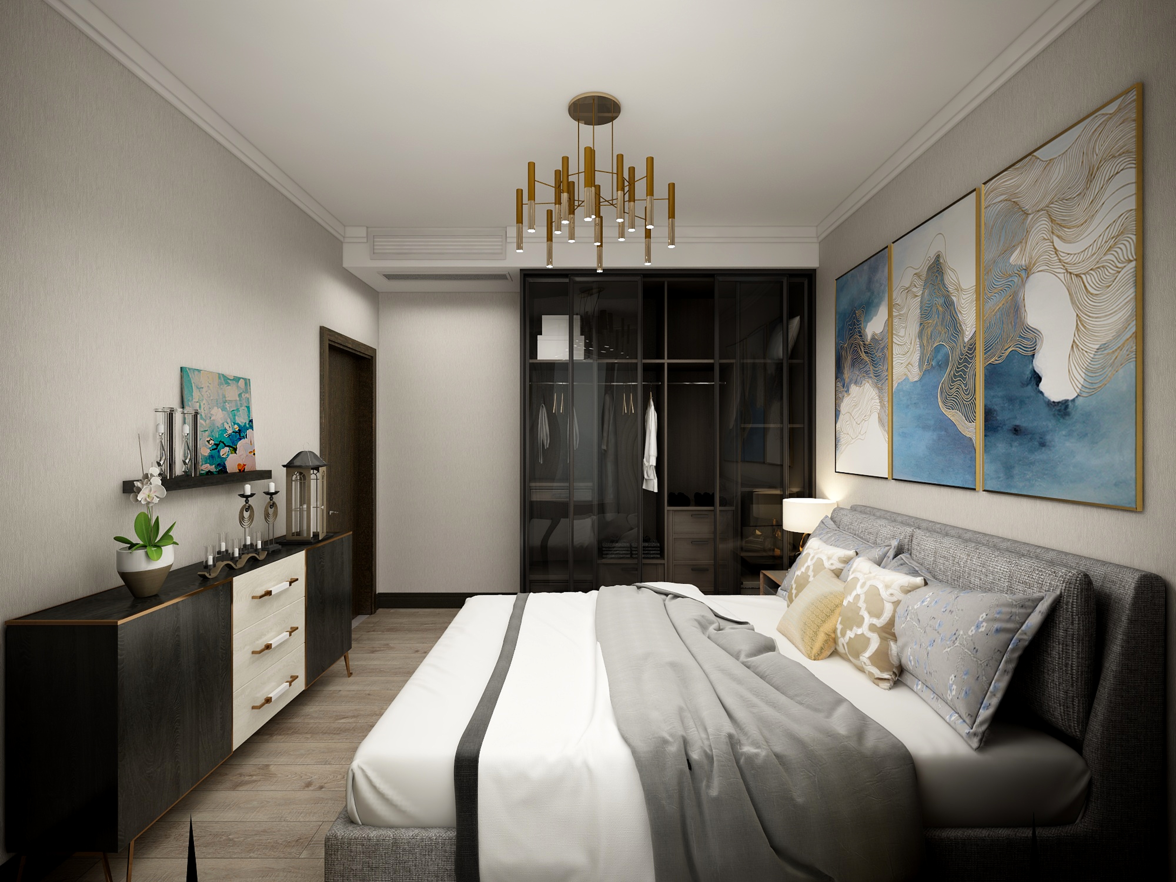 李艳楠设计狮-146方新中式三居一层次卧II装修效果图第3张