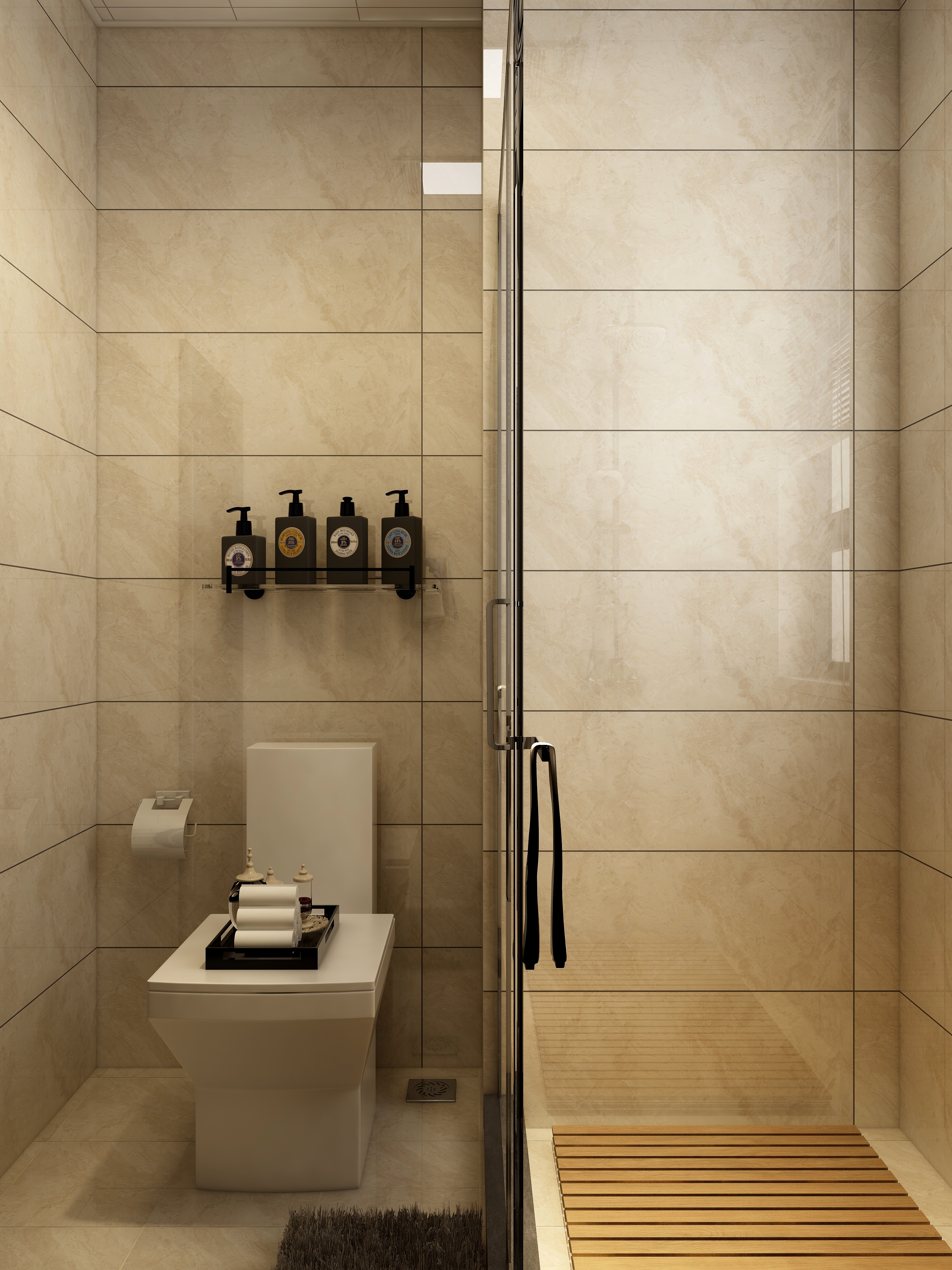 李艳楠设计狮-146方新中式三居一层客卫装修效果图第3张