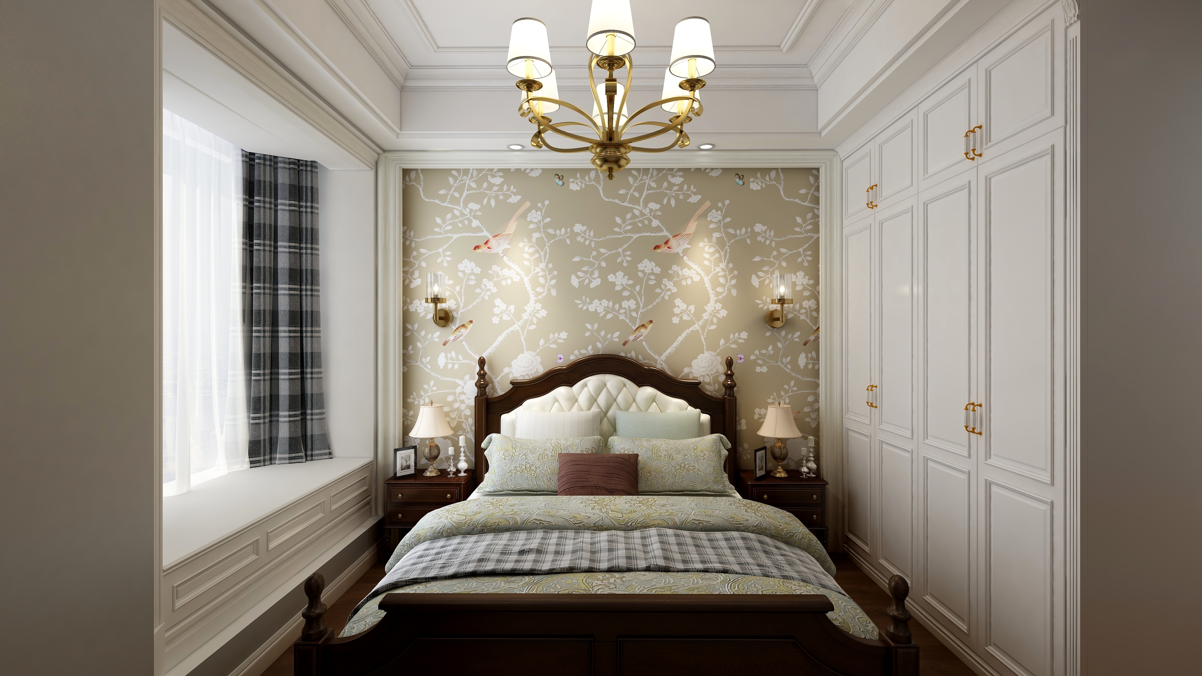 高端工作室-87方美式两居一层次卧装修效果图第1张