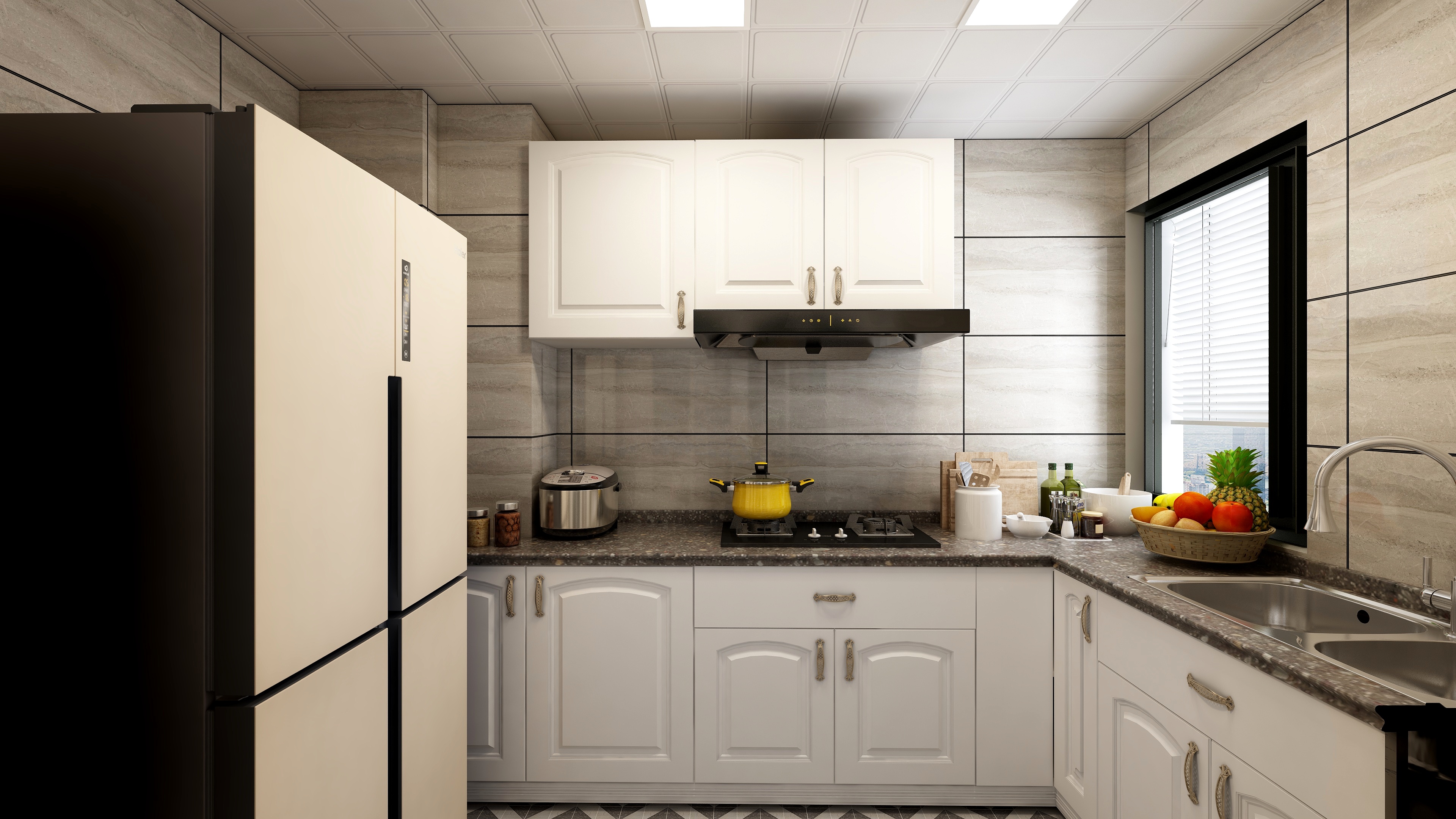 高端工作室-87方美式两居一层餐厅装修效果图第1张