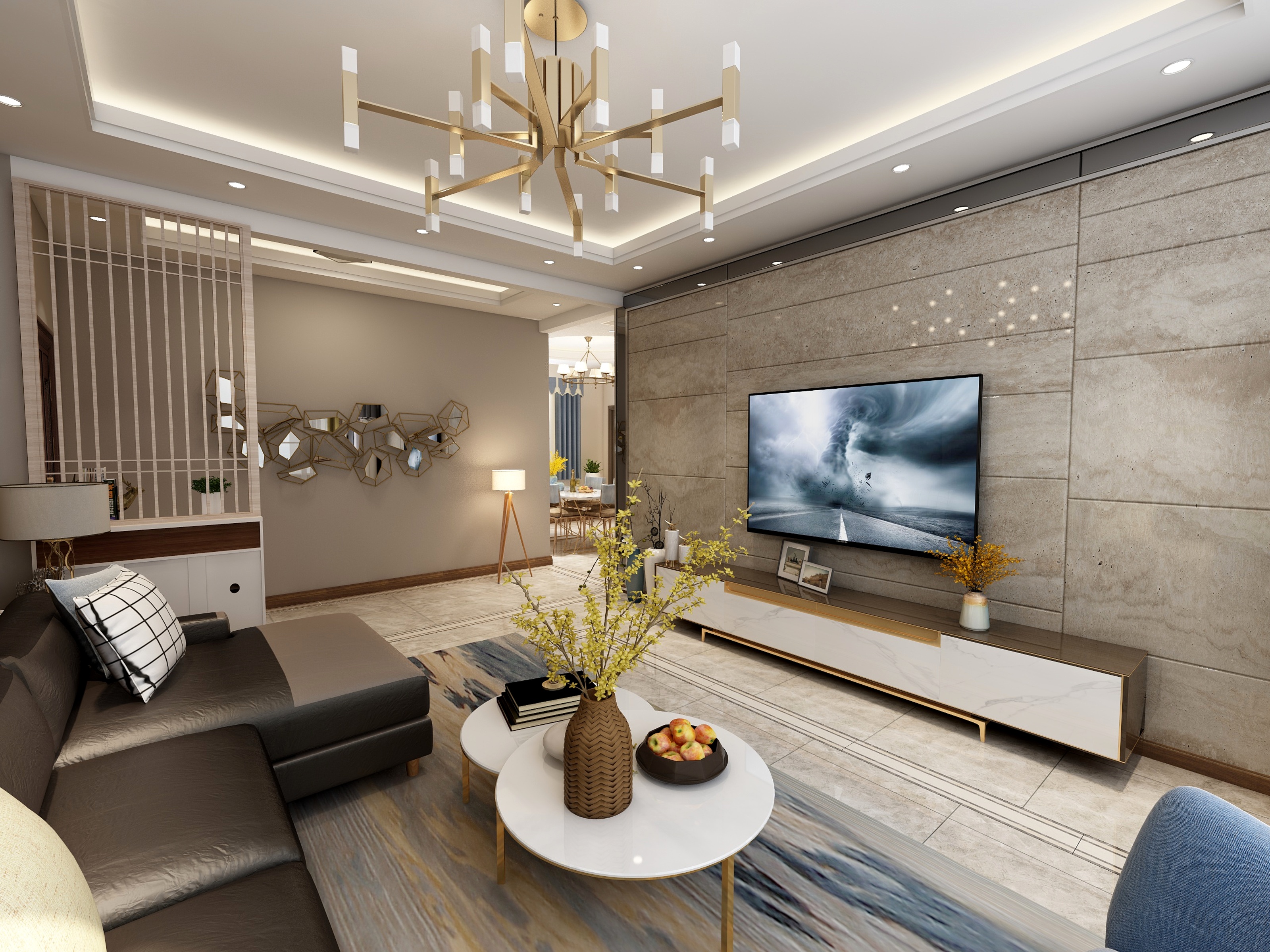 王玮-客厅餐厅-装修设计方案