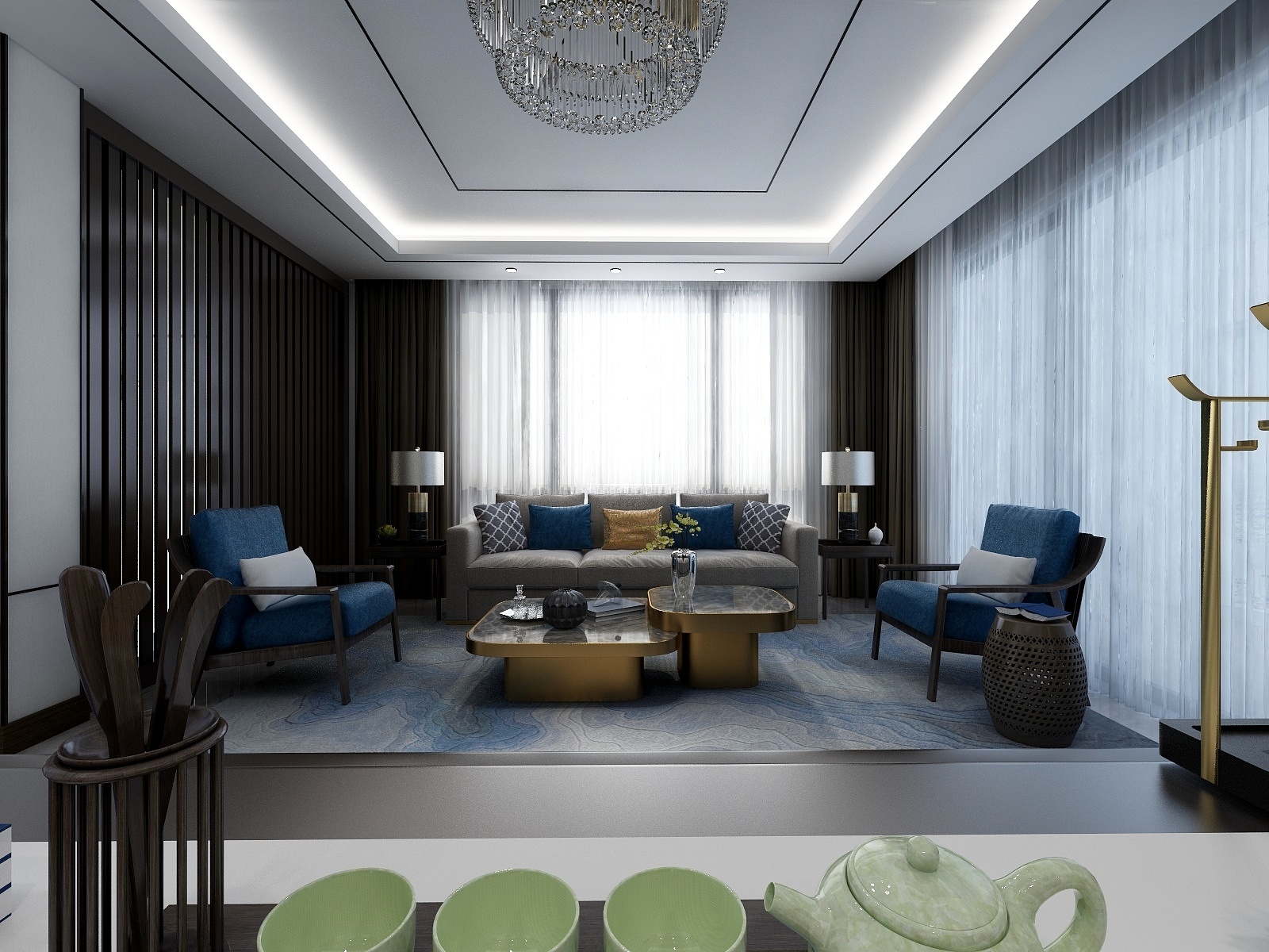 米多艺设-新中式别墅-装修设计方案