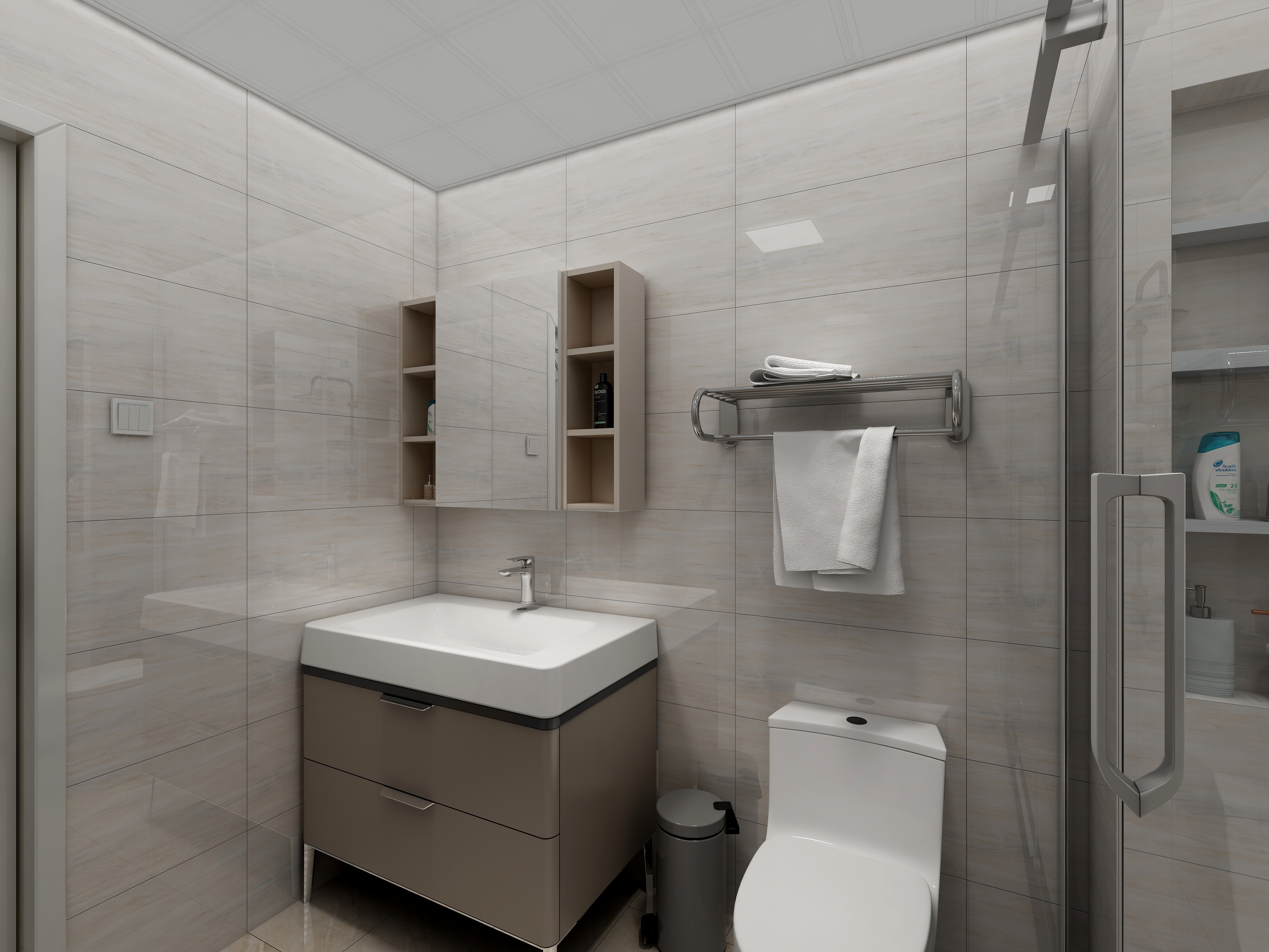 李振洋-花样年华-现代简约一层主卫装修效果图第1张