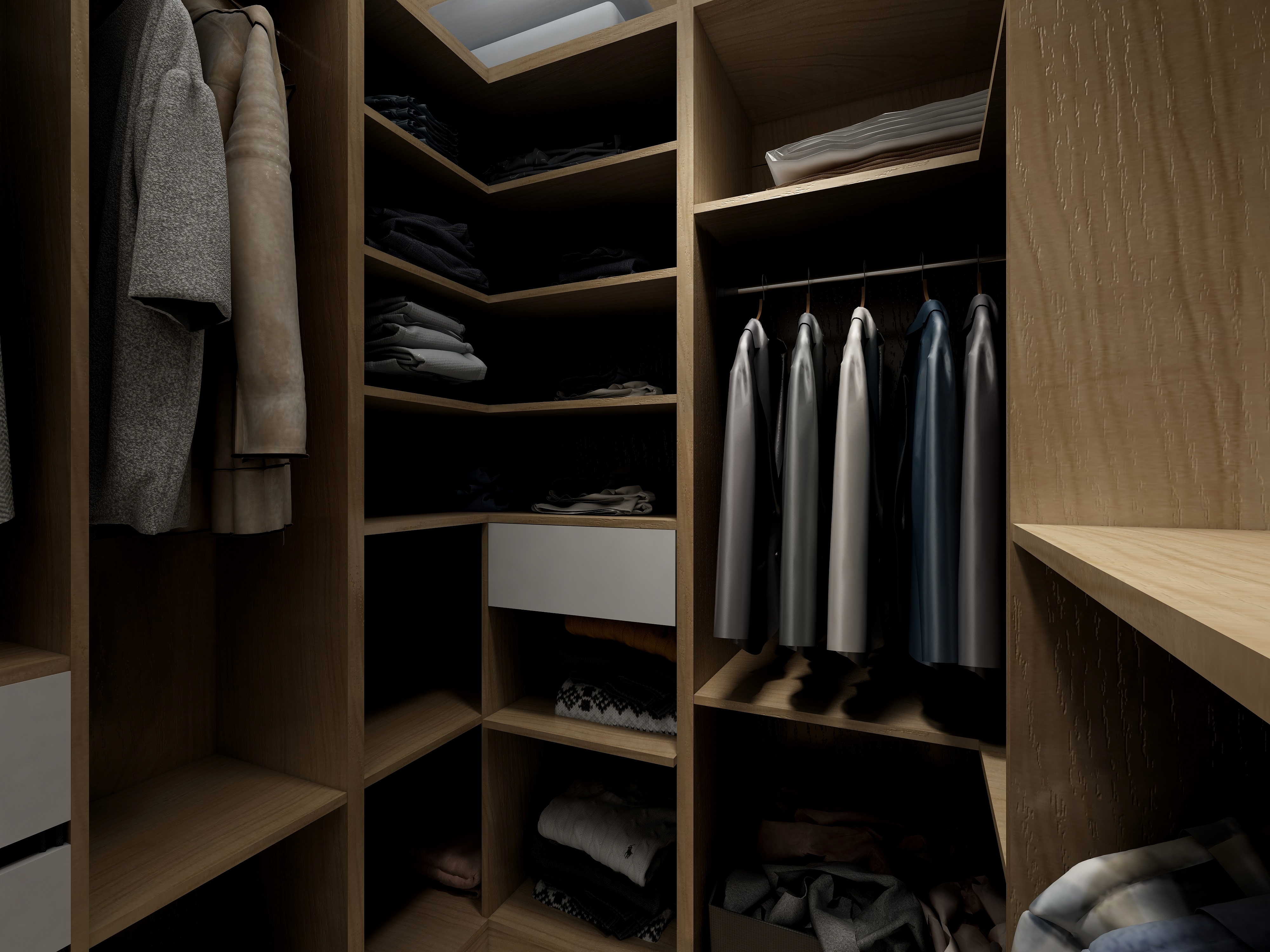 李振洋-花样年华-现代简约一层步入式衣柜装修效果图第3张