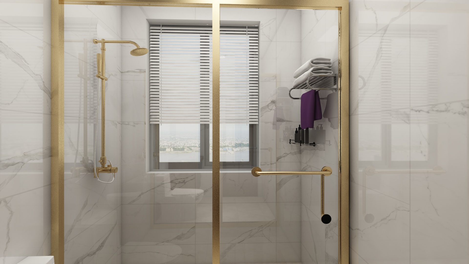 至简名设-文稳康-137方美式三居一层卫生间装修效果图第2张