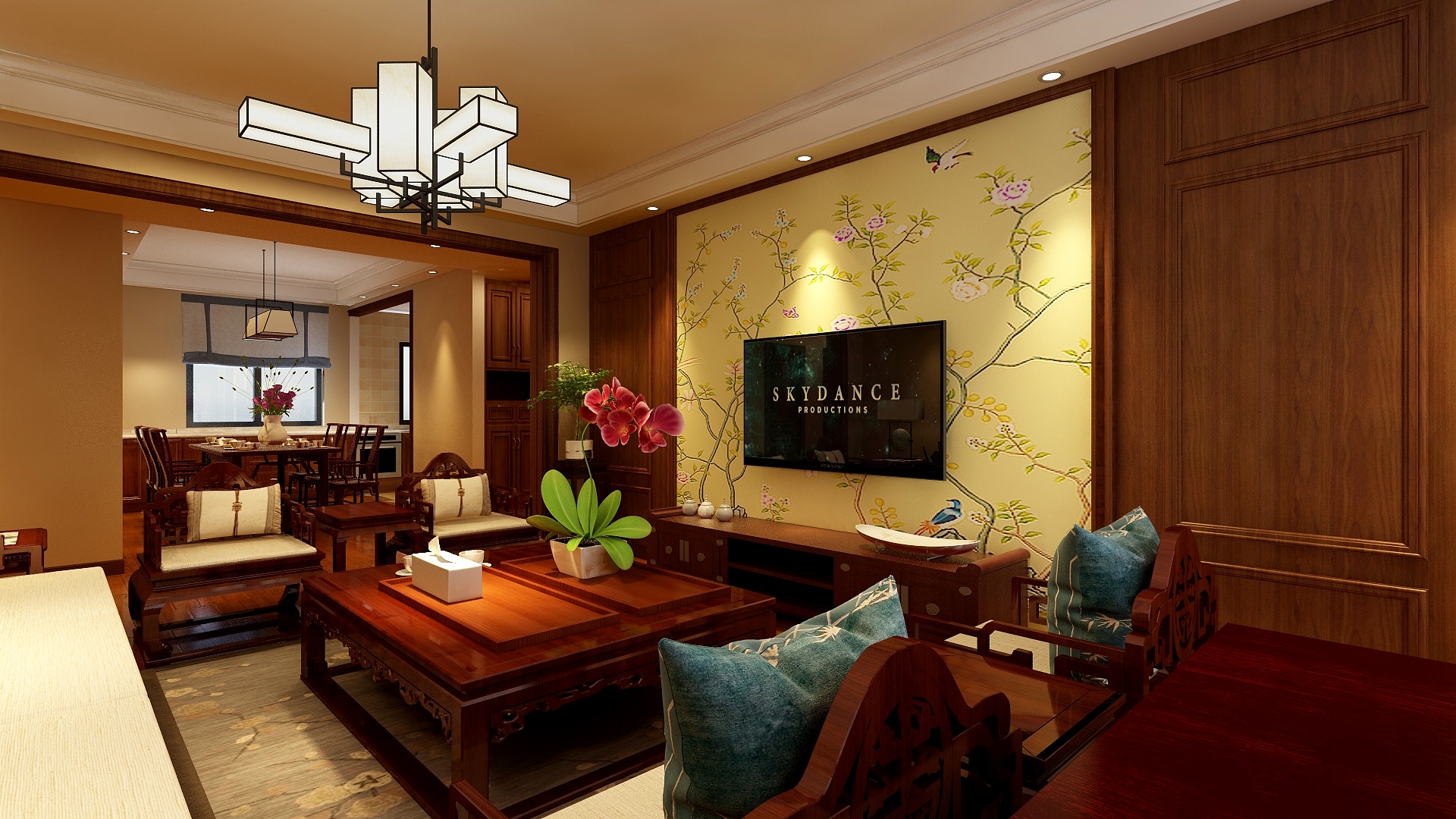 恒发设计梅-绿城沈阳全运村127.00㎡蘭园户型3室3厅2卫1厨-装修设计方案