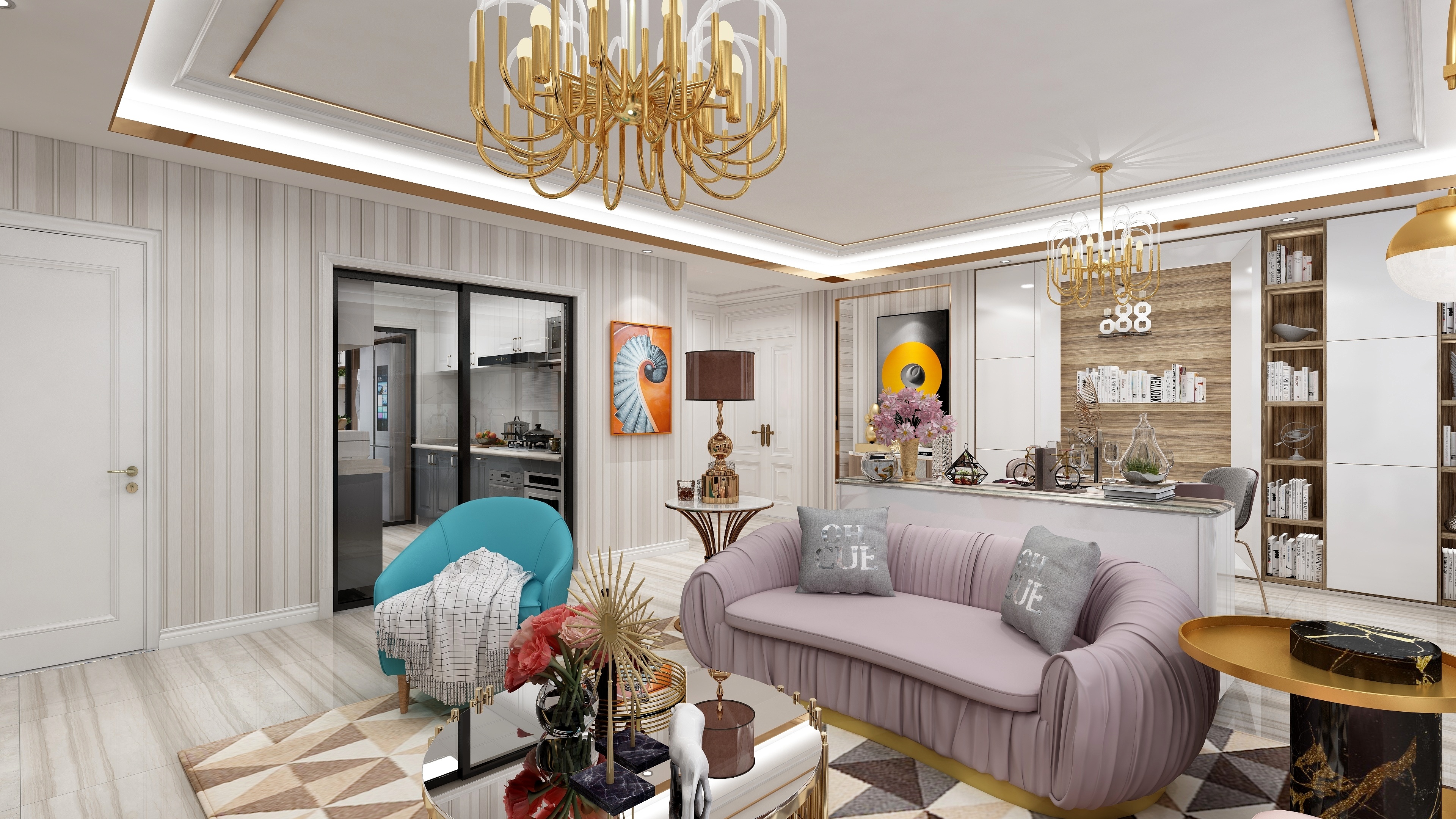 陈辉-160方现代三居装修效果图