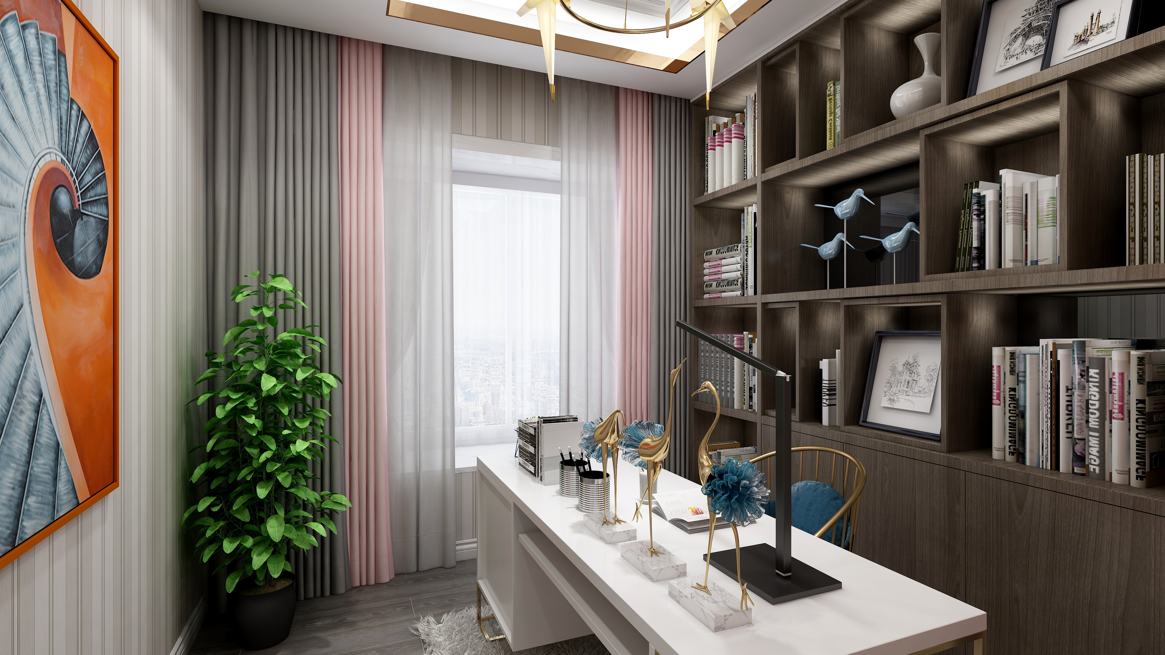 陈辉-160方现代三居装修效果图