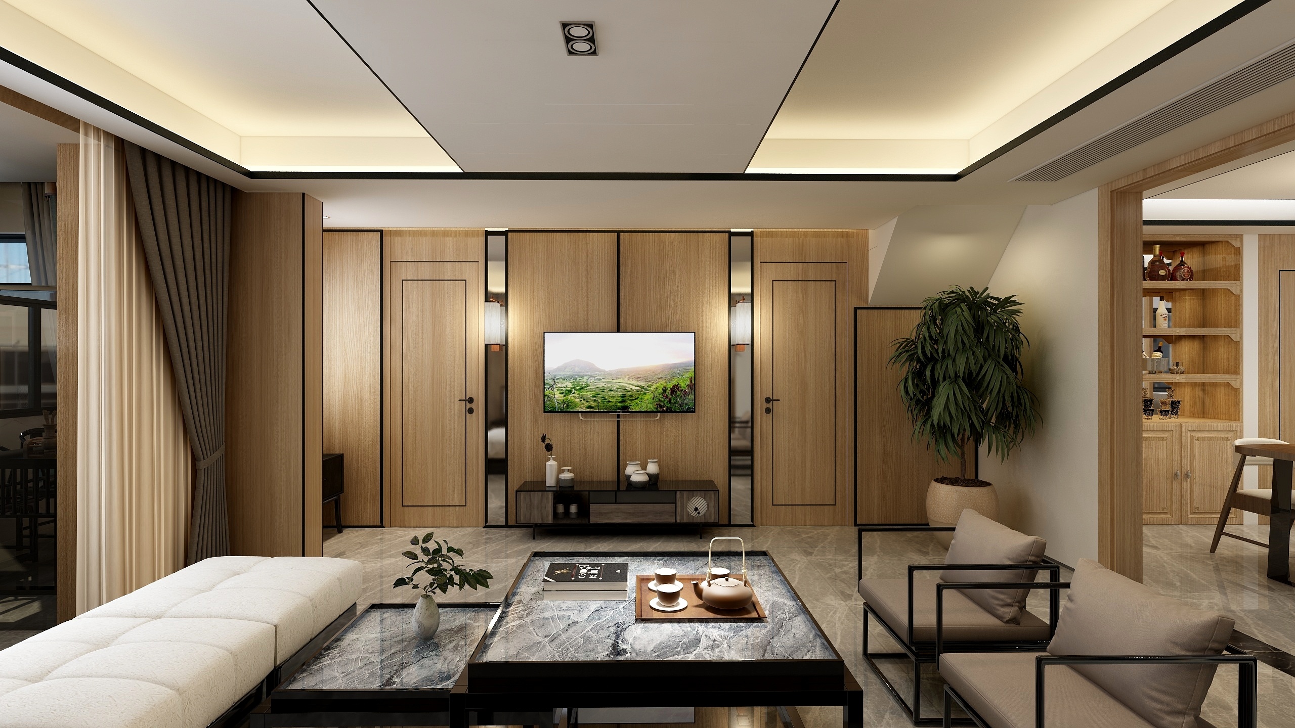 桎晌设计-三层复试新中式徐宅设计-装修设计方案