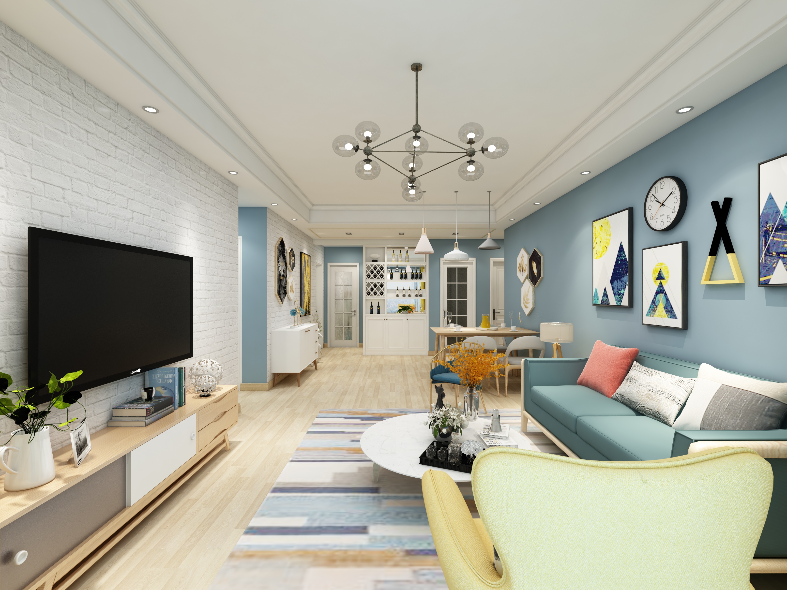 VR设计全景图-祥源金港湾北欧风-装修设计方案